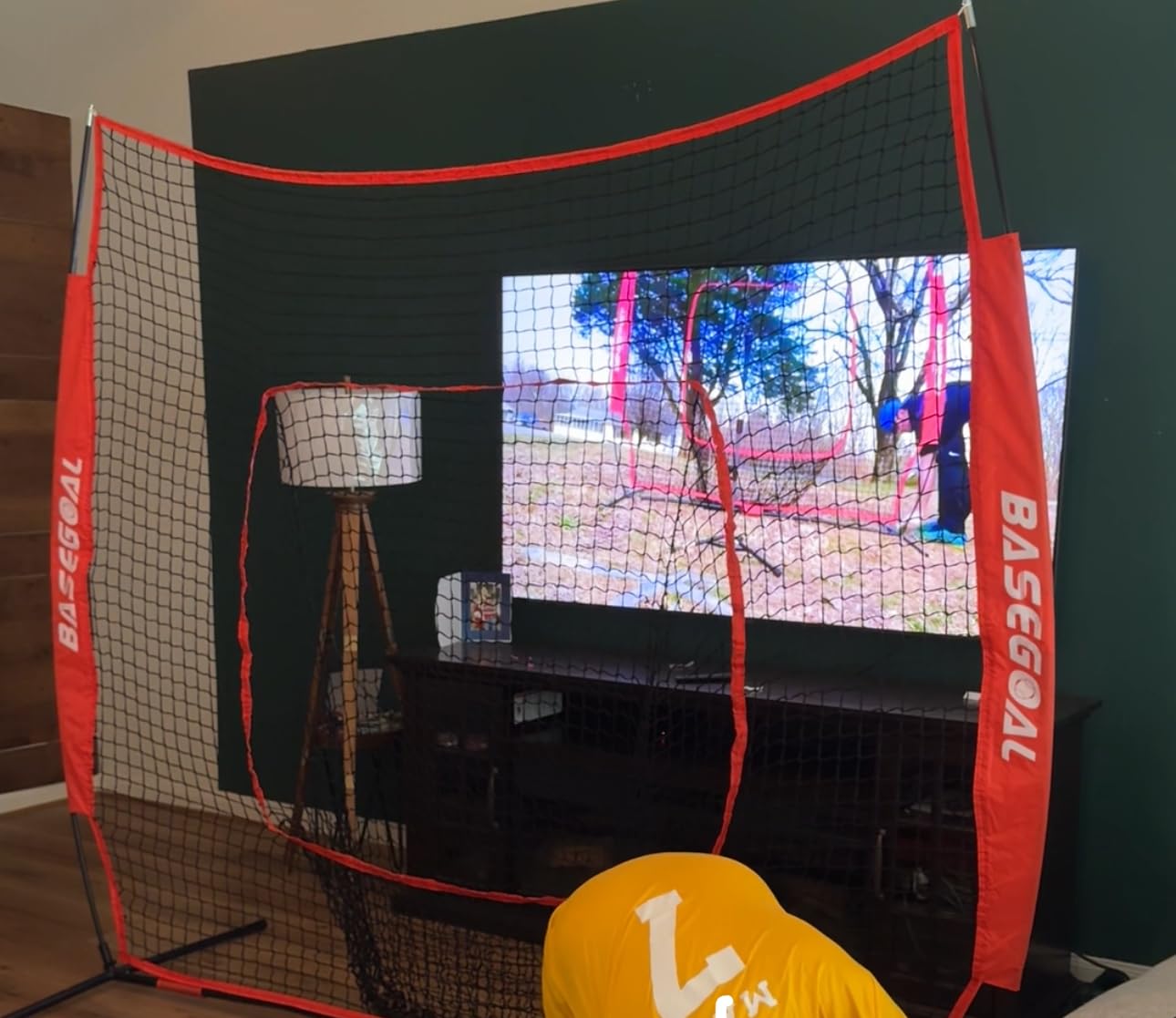 BaseGoal 7x7ft Baseball Practice Net with Batting Tee and Strike Zone customer photo 2