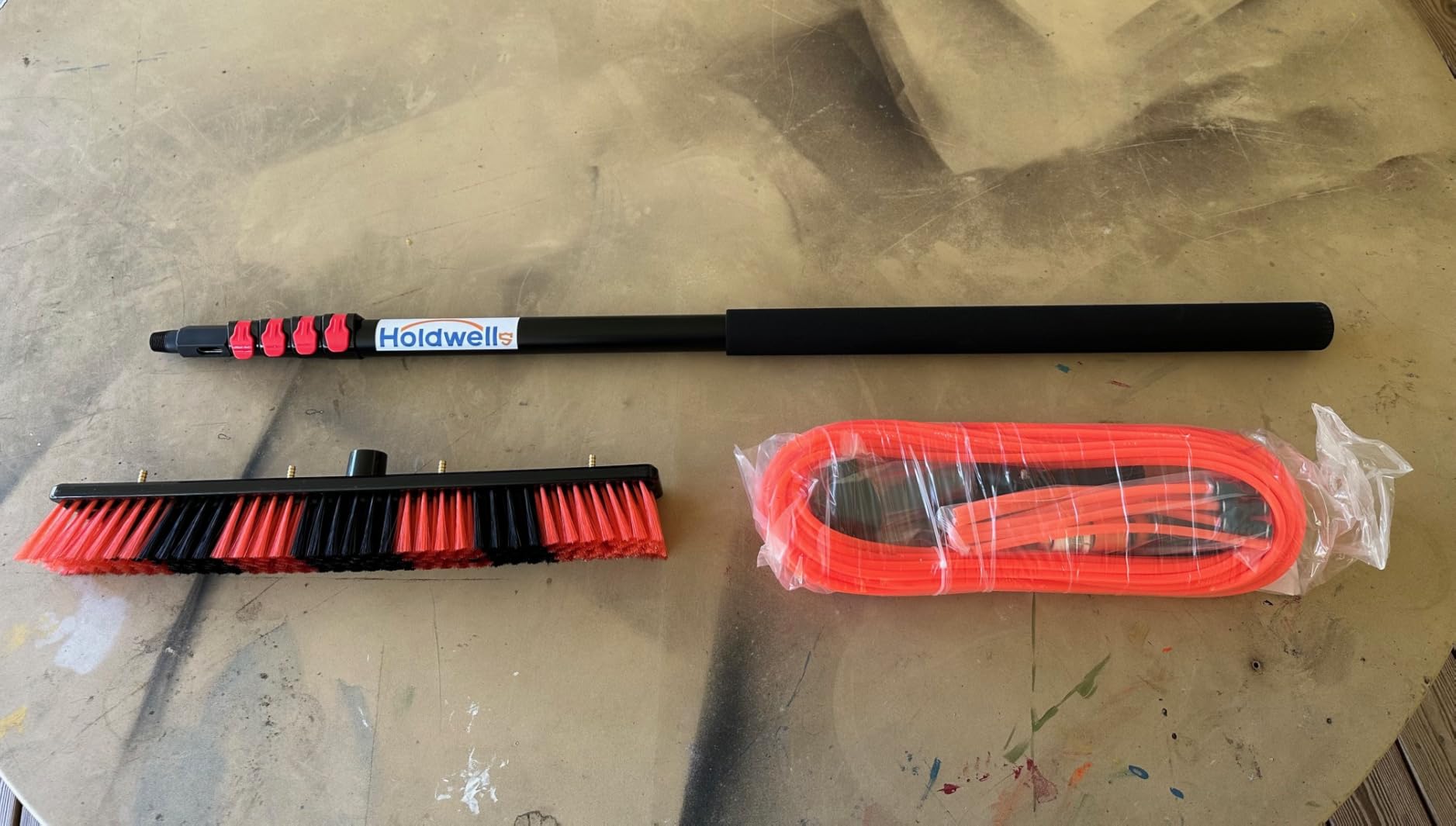 Solar Panel Cleaning Kit, 20FT Water Fed Pole with Extendable Handle, 180° Rotatable Brush Head & 65.6FT Hose, Household & Outdoor Window Cleaner Tool for Caravan Solar Panel Deck customer photo 1