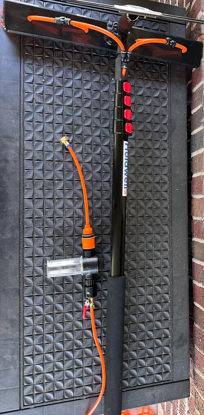 Solar Panel Cleaning Kit, 20FT Water Fed Pole with Extendable Handle, 180° Rotatable Brush Head & 65.6FT Hose, Household & Outdoor Window Cleaner Tool for Caravan Solar Panel Deck customer photo 2