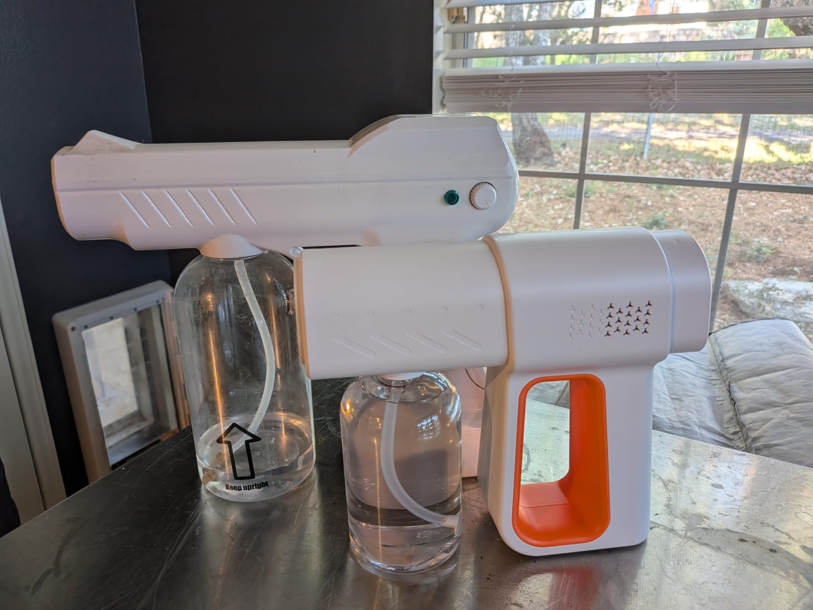 Atomizer Sprayer, Rechargeable Nano Mist Sprayer Gun with Blue Light, Portable Electrostatic ULV Fogger Machine, Cordless Handheld Atomizing Spray Device for Home, Office, Car & Barber Salon customer photo 2