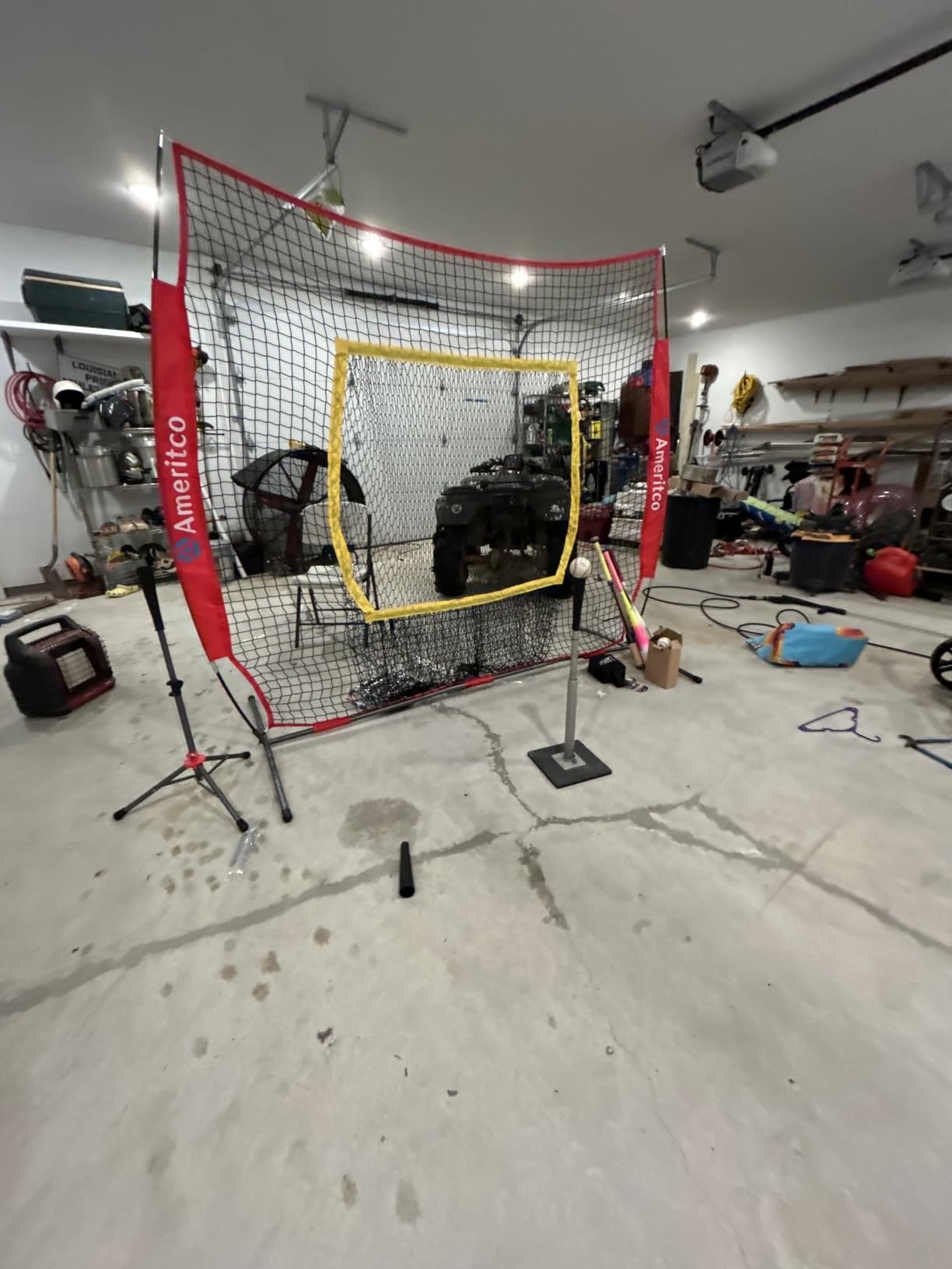 Baseball Net,7x7ft Baseball Practice Net with Tee and Target, Large Pocket Sports net for Hitting/Batting/Pitching/Throwing,Scratch Resistant Base, Versatile Use for All Levels customer photo 2