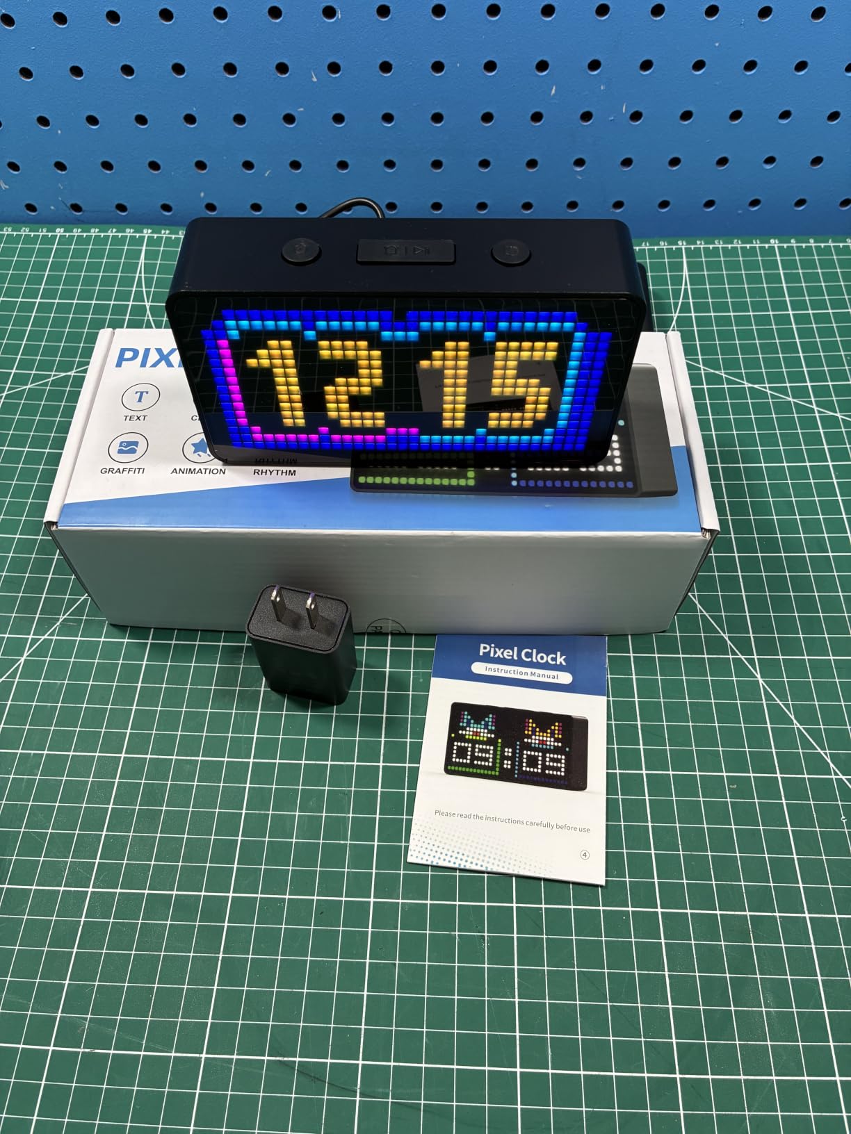 Programmable Pixel Digital Clock for Desk, Plug-in, Busy Box Sign,Pomodoro Timer, Alarm, Bluetooth APP Control, Custom Text, Patterns, Animations customer photo 2