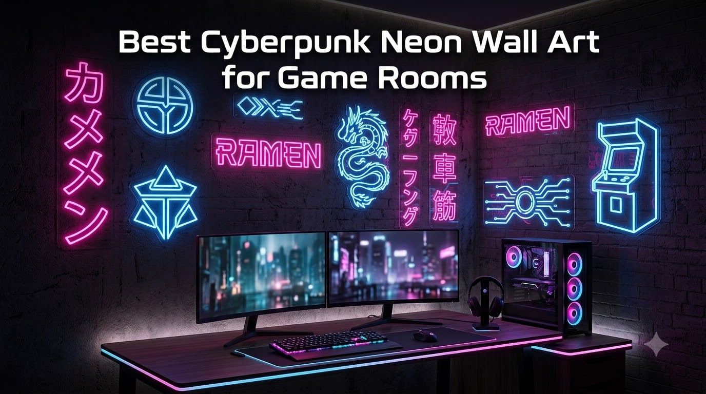Best Cyberpunk Neon Wall Art for Game Rooms