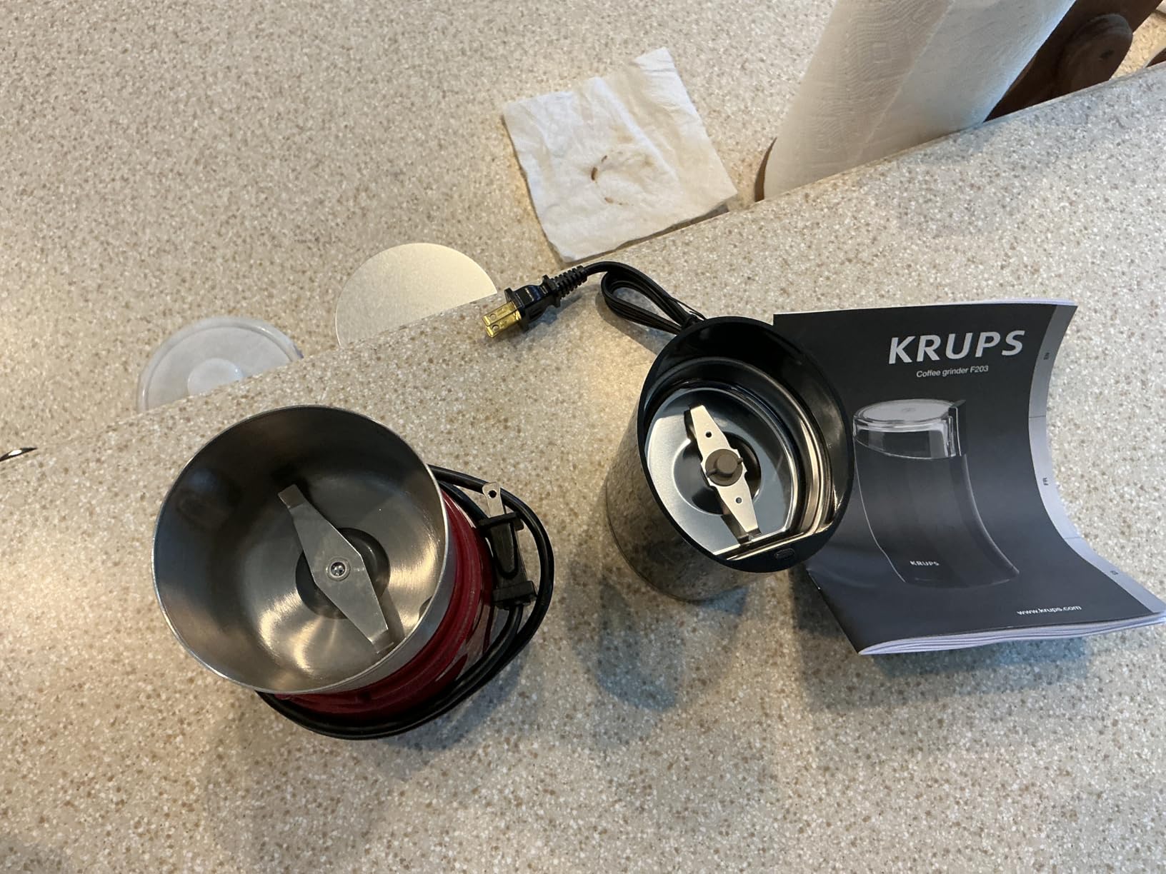 KRUPS Precision Electric Coffee Grinders, 3 oz Capacity, 200W Motor, Stainless Steel Blades for Uniform Grinding of Beans, Herb and Nuts, Coffee and Spice Grinder Electric, (Black) customer photo 1