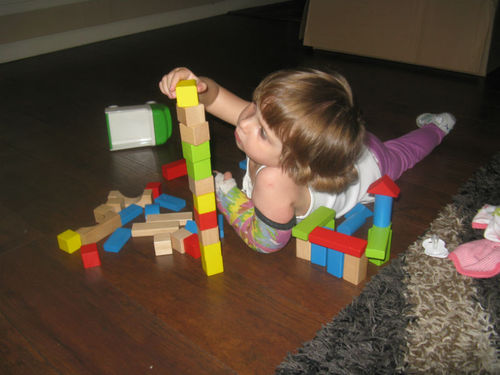 Hape Maple Wood Kids Building Blocks Stacking Wooden Block Educational Toy Set for Toddlers, 50 Brightly Colored Pieces in Assorted Shapes and Sizes customer photo 2