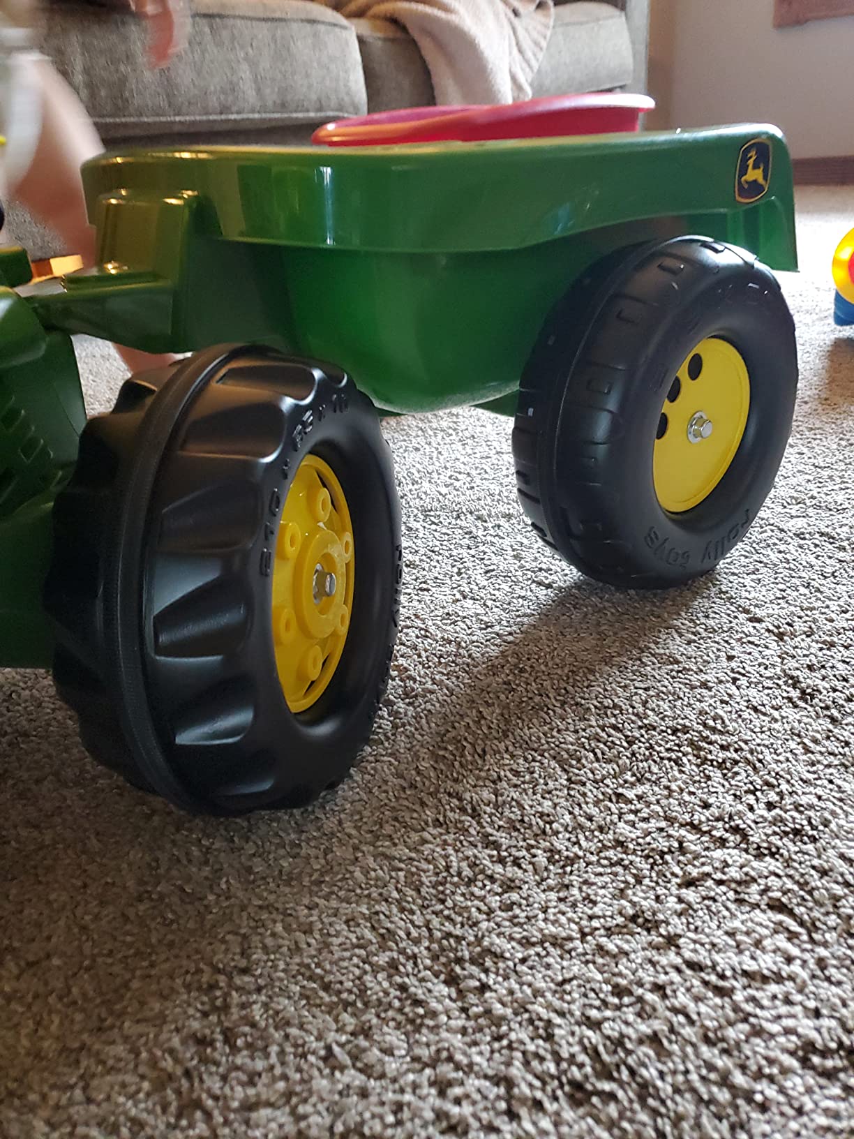 Rolly Toys John Deere 3-Wheel Trac with Trailer Ride On, Green/Yellow (52769) customer photo 2