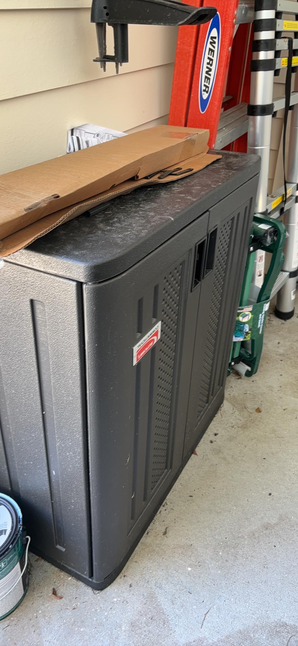 Suncast 4 Cu Ft. Commercial Heavy-Duty Resin Wall Cabinet, Lockable, Black customer photo 1