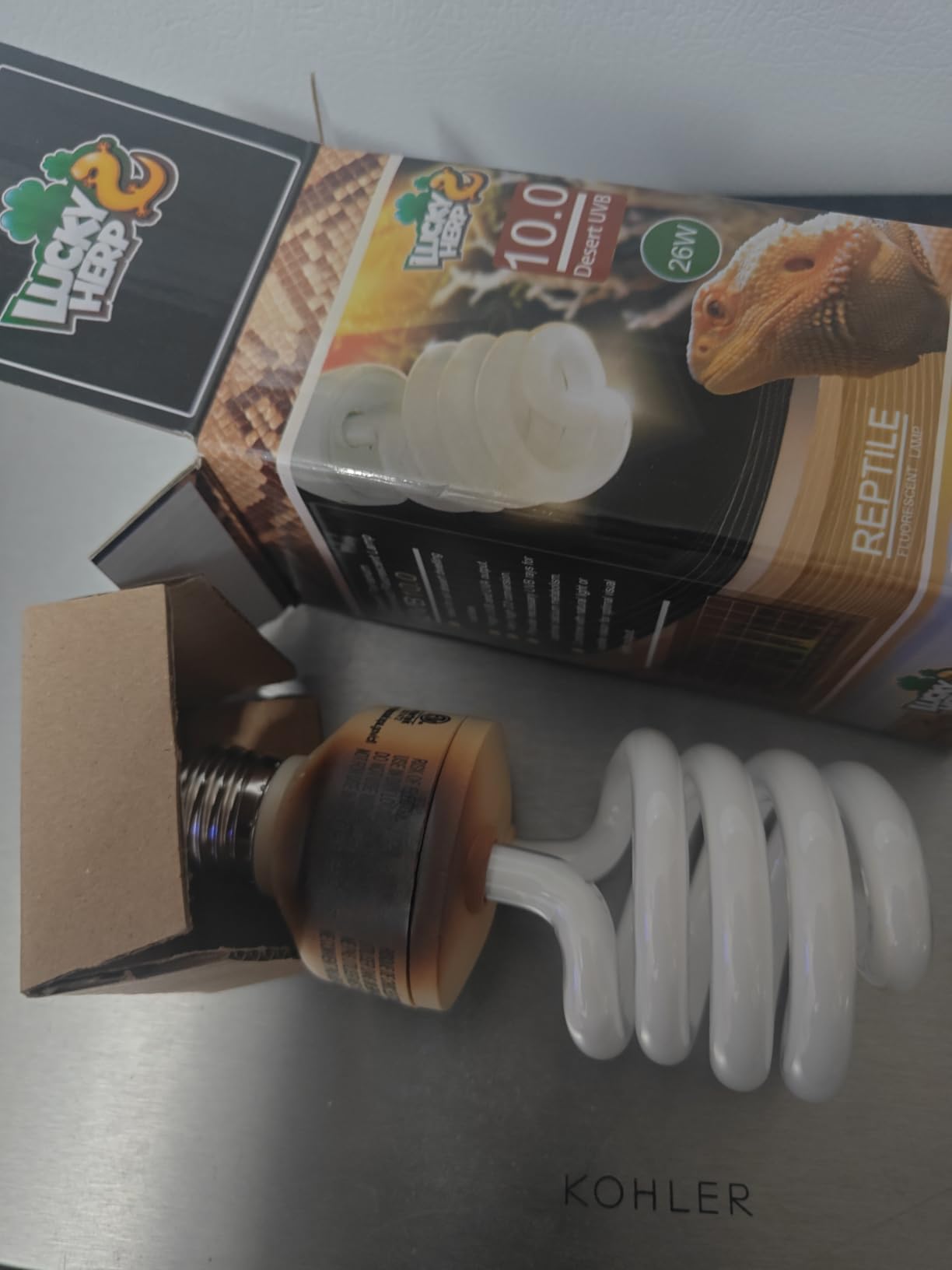LUCKY HERP Desert UVA UVB Reptile Light Bulb 10.0 26W Compact Fluorescent Lamp customer photo 1