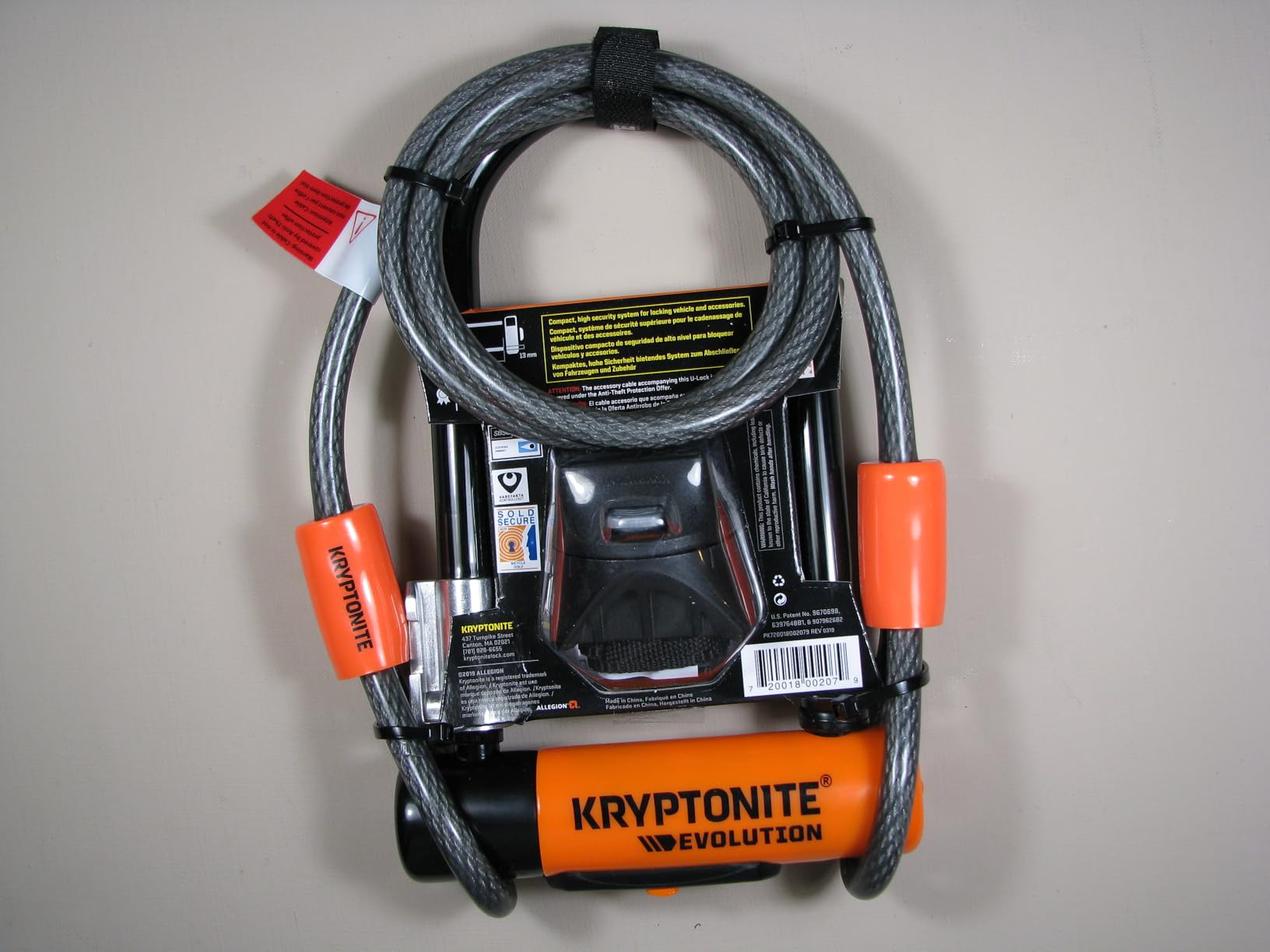 Kryptonite Evolution Mini-7 Bike U-Lock, 13mm Steel Shackle, 4 ft Cable customer photo 2