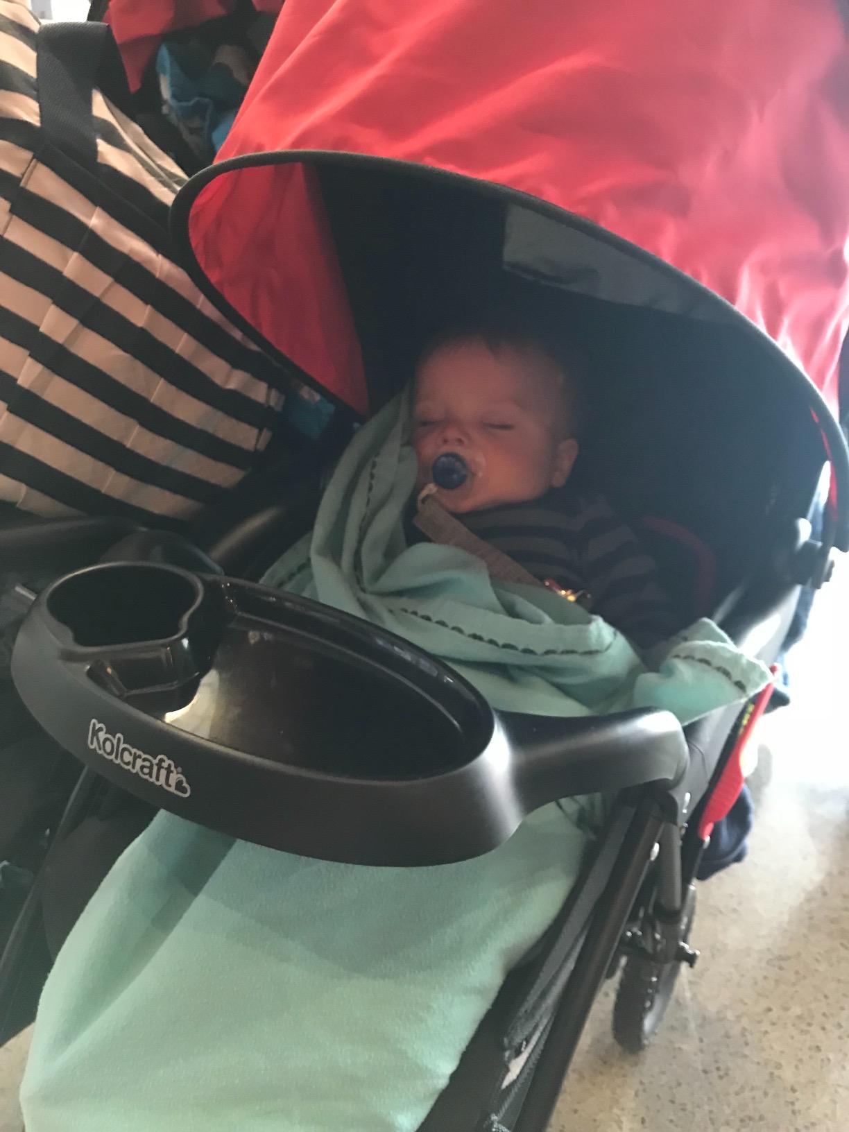 Kolcraft Cloud Plus Lightweight Double Stroller with Extra Storage, Red/Black customer photo 1