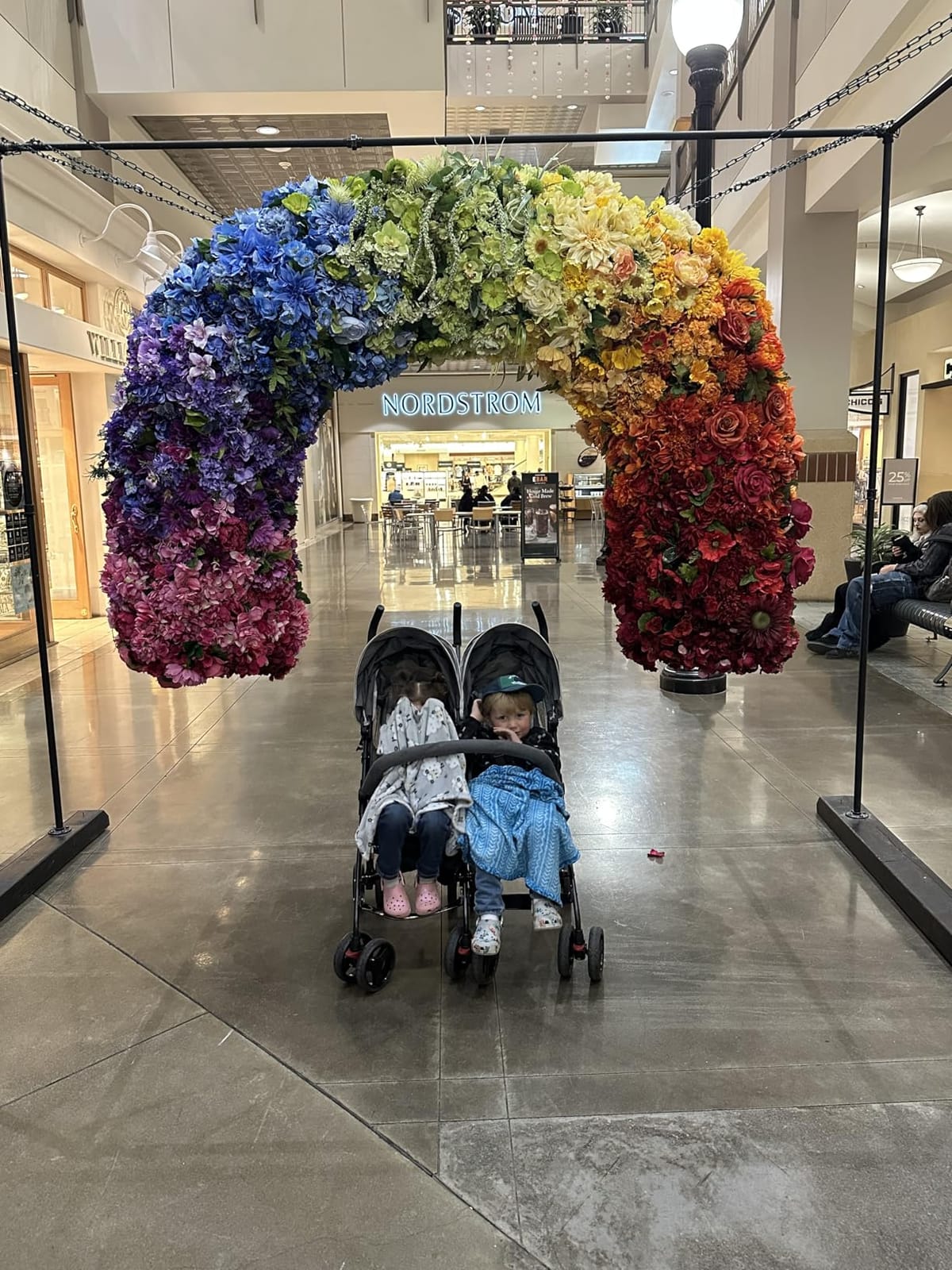 Dream On Me Volgo Side-by-Side Twin Umbrella Toddler Stroller, Blue customer photo 2