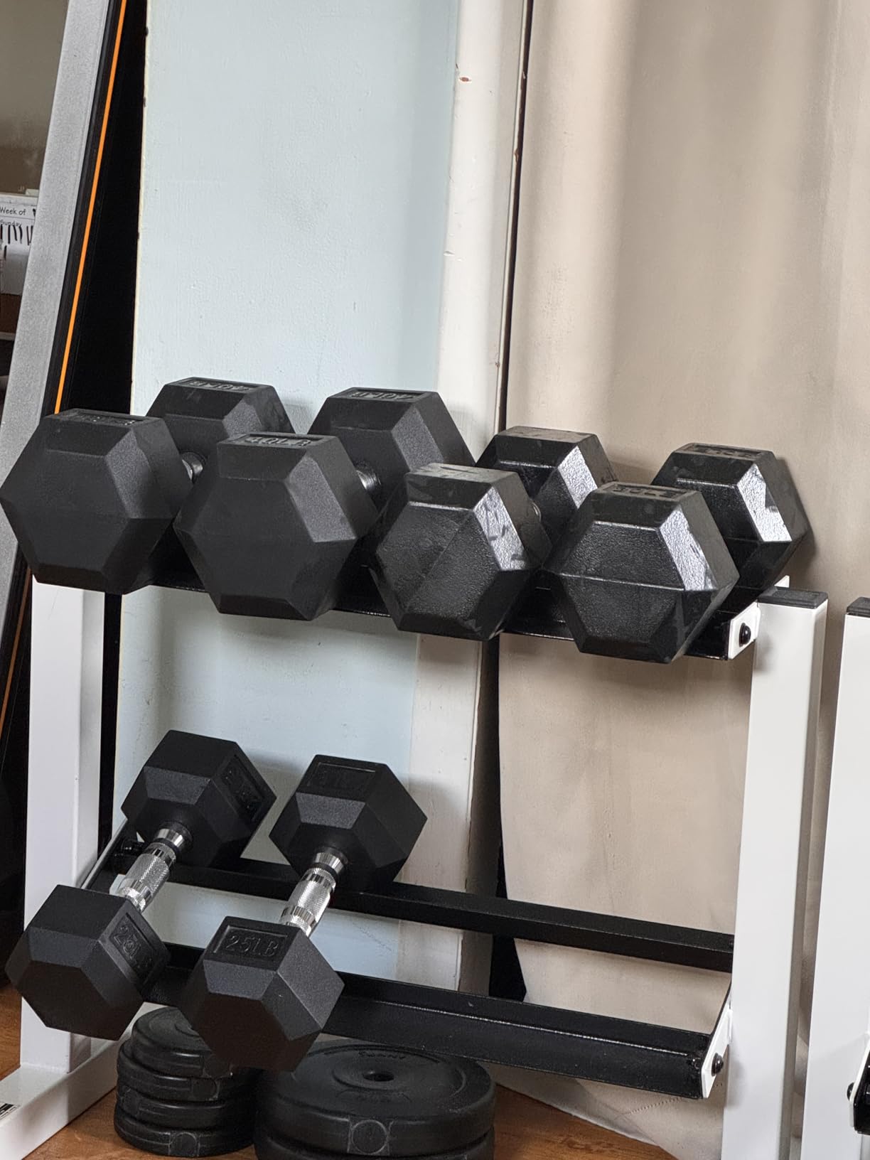 Cap 24-Inch Dumbbell Storage Rack for Home Gym, 2-Tier Heavy-Duty Weight Rack for Hex Dumbbells, Space-Saving Steel Free Weight Organizer Stand, Holds 5lb - 25lb Pairs customer photo 1