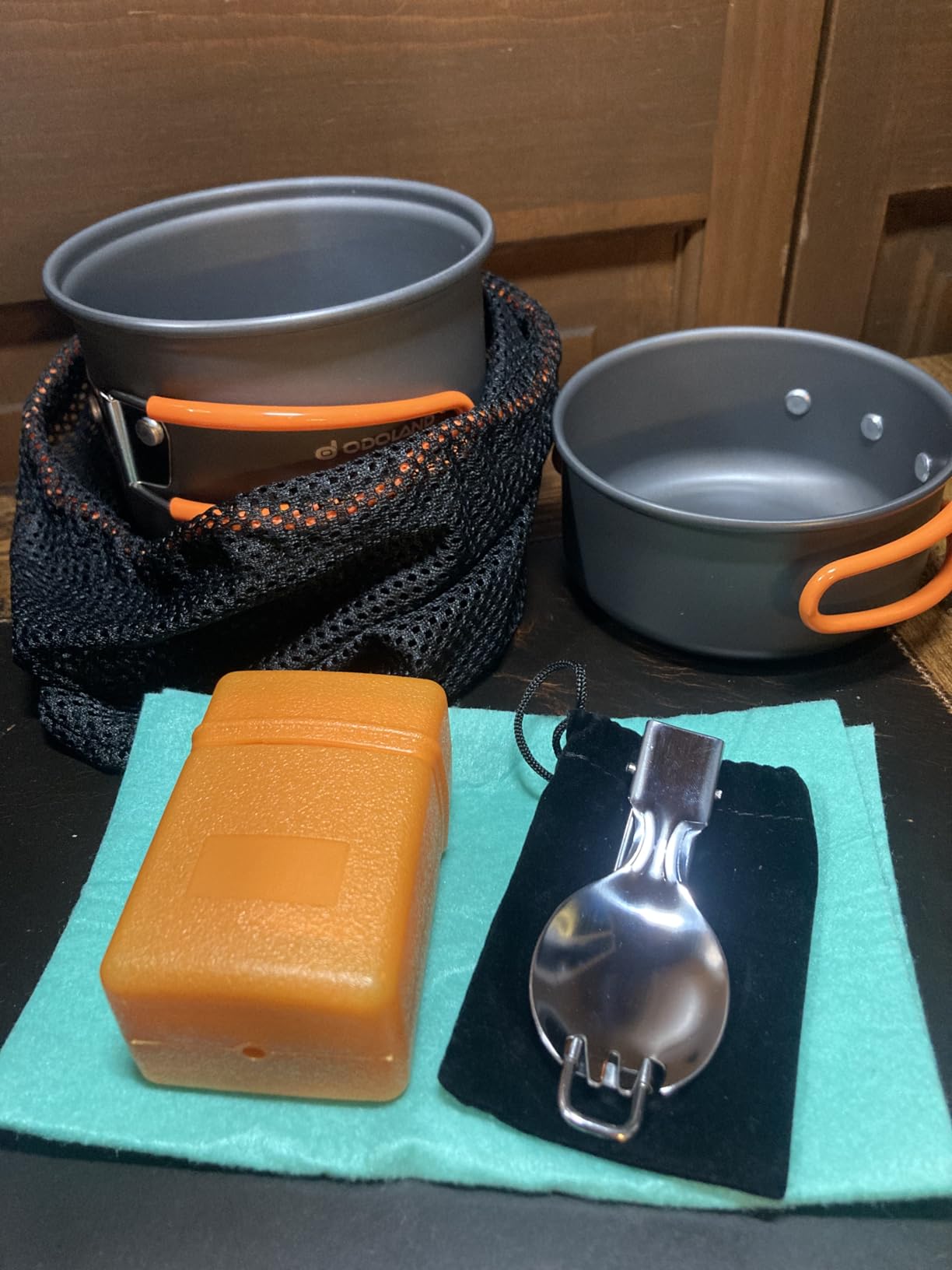 Odoland Camping Cookware Mess Kit, Lightweight Pot Stove Spork Set customer photo 1