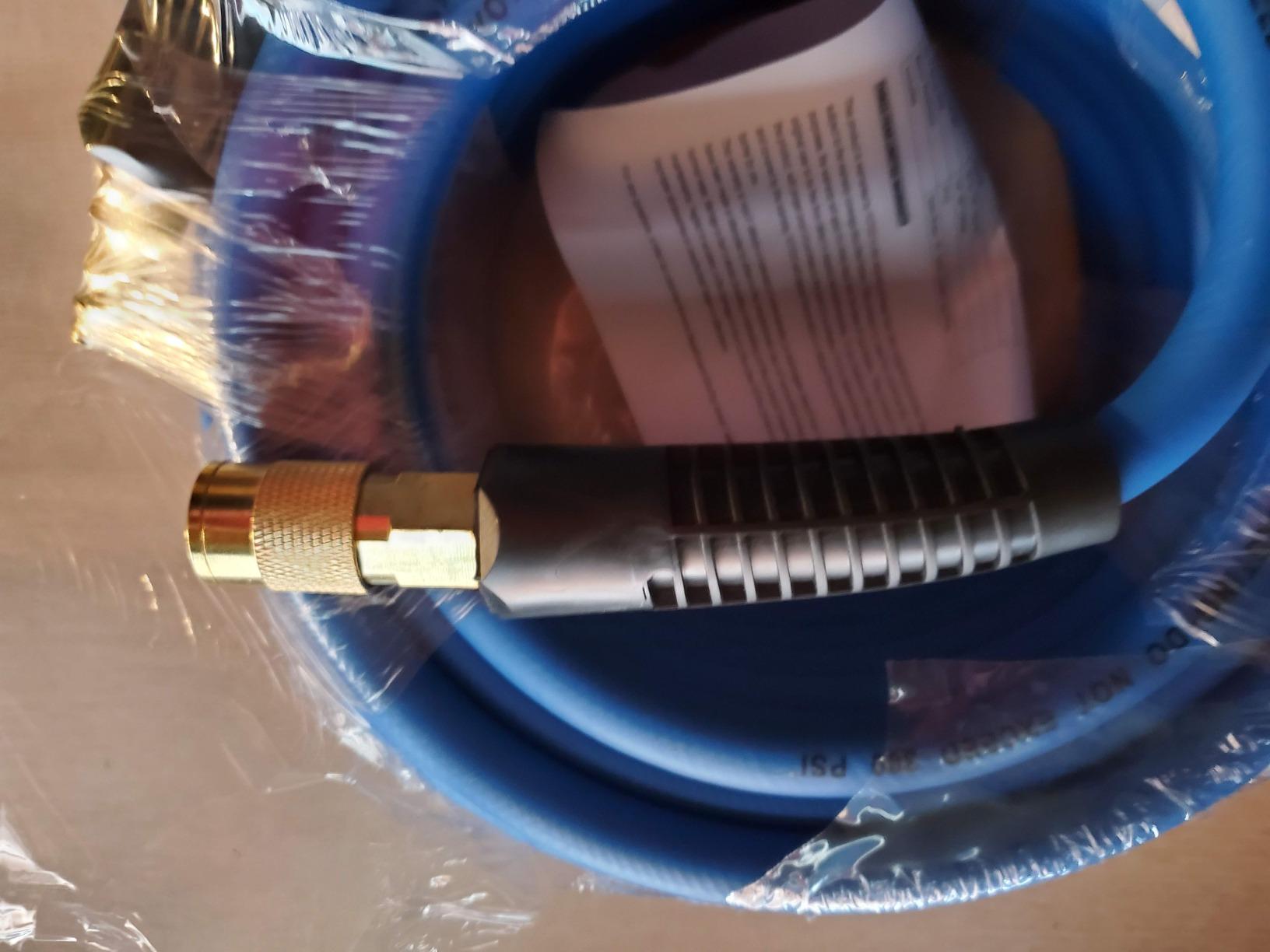 YOTOO Air Hose 3/8 in x 50 ft, Heavy Duty Hybrid Air Compressor Hose, Flexible, Lightweight, Kink Resistant with 1/4