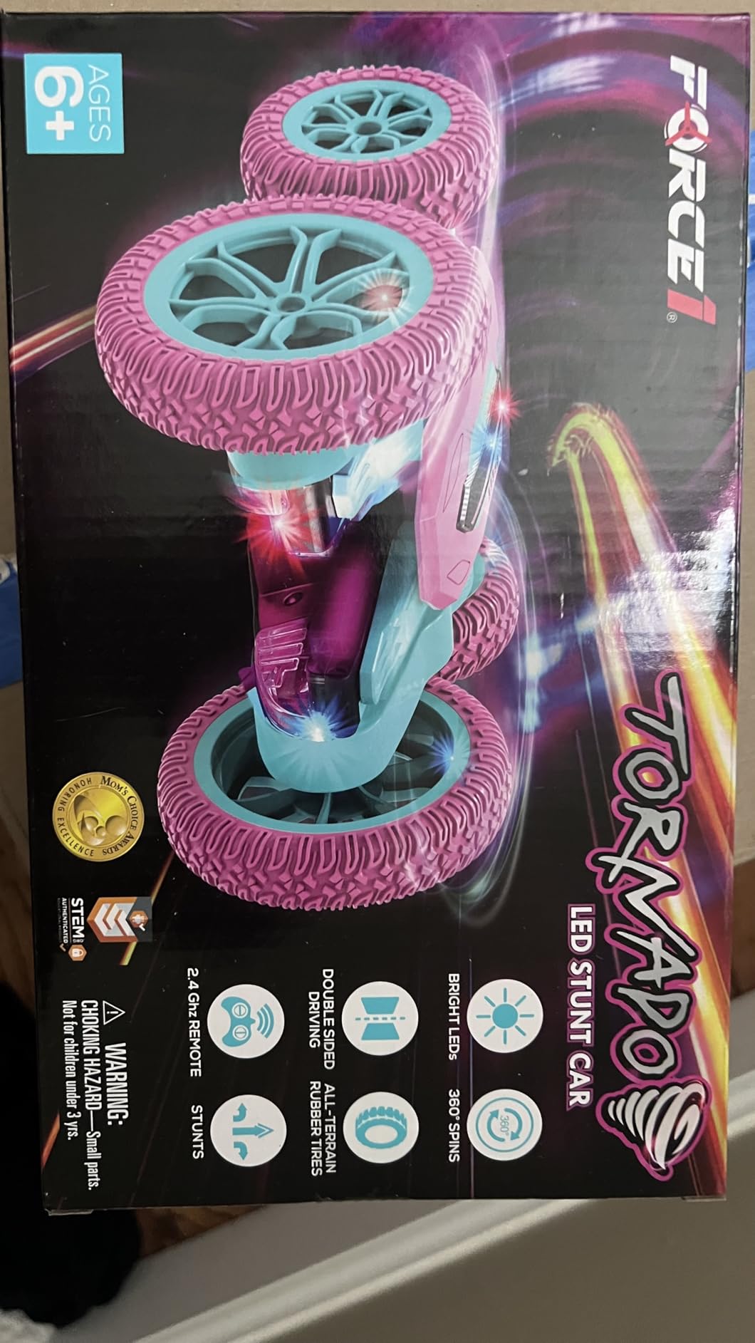 Force1 Tornado Blue LED Remote Control Car for Kids- Double Sided Driving Fast RC Cars 360 Flips, Outdoor 4WD Off Road Stunt RC Car, All Terrain Tires, RC Crawler Rechargeable Battery, 2.4GHz Remote customer photo 1