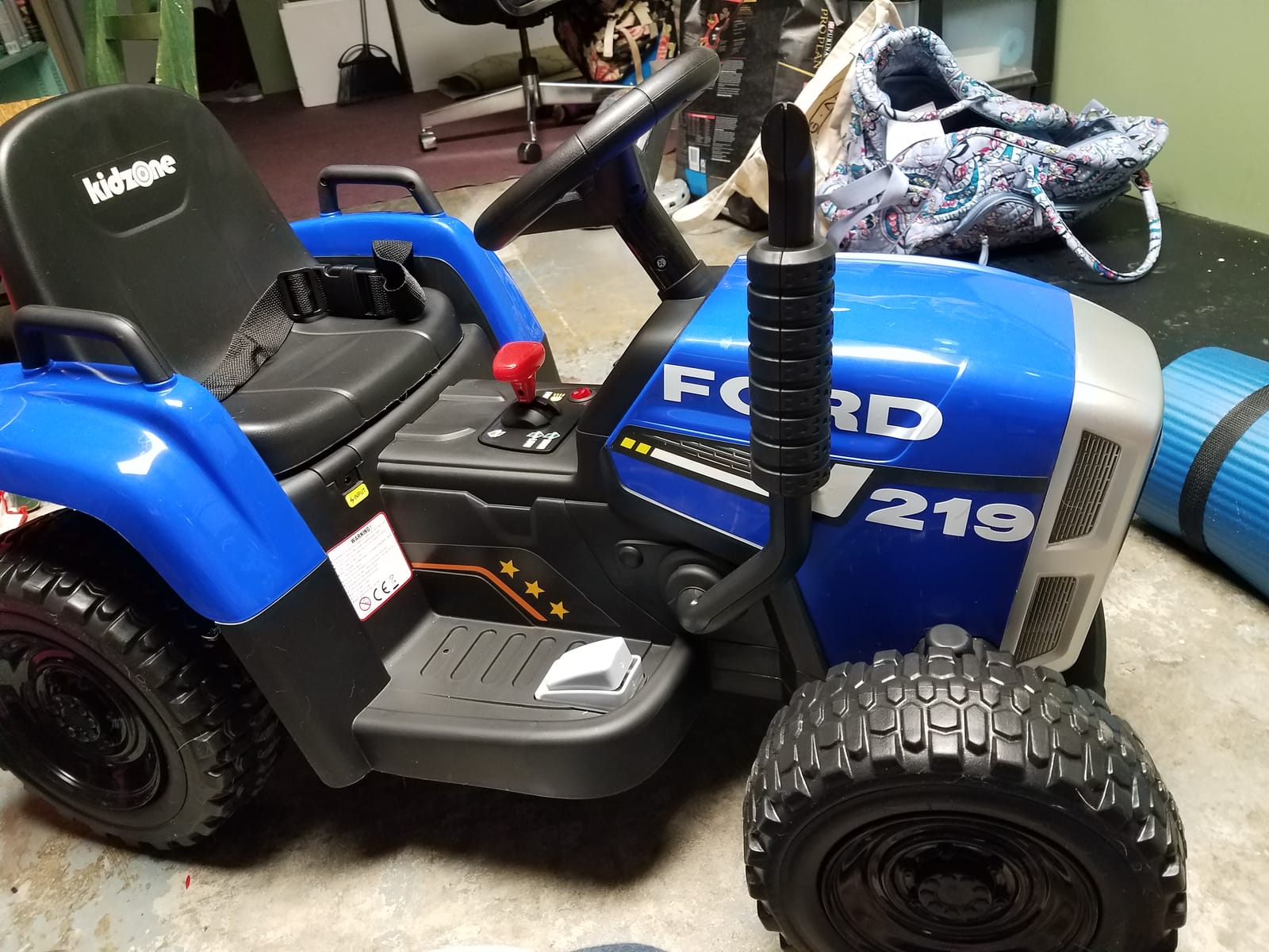 Kidzone 12V 7Ah Premium Electric Tractor Ride On Toy, Blue customer photo 2