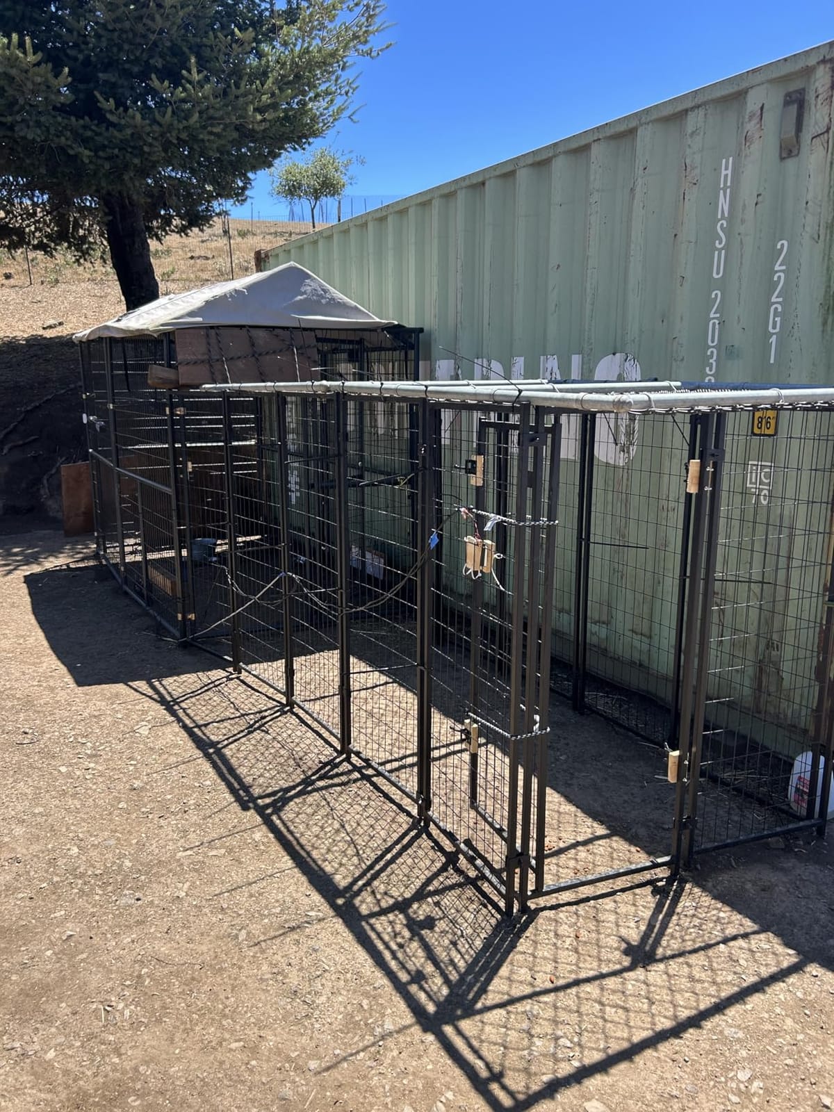 PawHut Outdoor Dog Kennel with Roof, 6' x 4' x 6' Heavy Duty Welded Wire Dog Playpen Enclosure with Escape-Proof Lock, UV-Resistant & Waterproof Cover, for Large Dogs, Chickens, Ducks, Silver customer photo 1