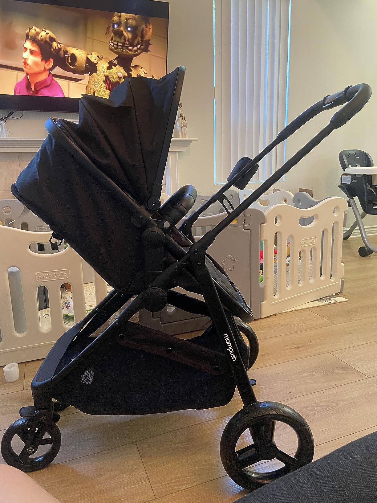 Mompush Wiz 2-in-1 Bassinet Stroller Reversible Seat, One-Hand Fold, Black customer photo 2