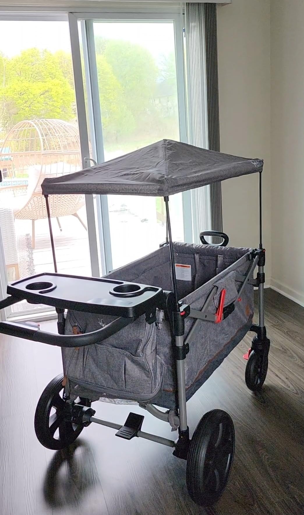 BusyBee Foldable Stroller Wagon for 2 Kids, Dual 5-Point Harnesses, Gray customer photo 1