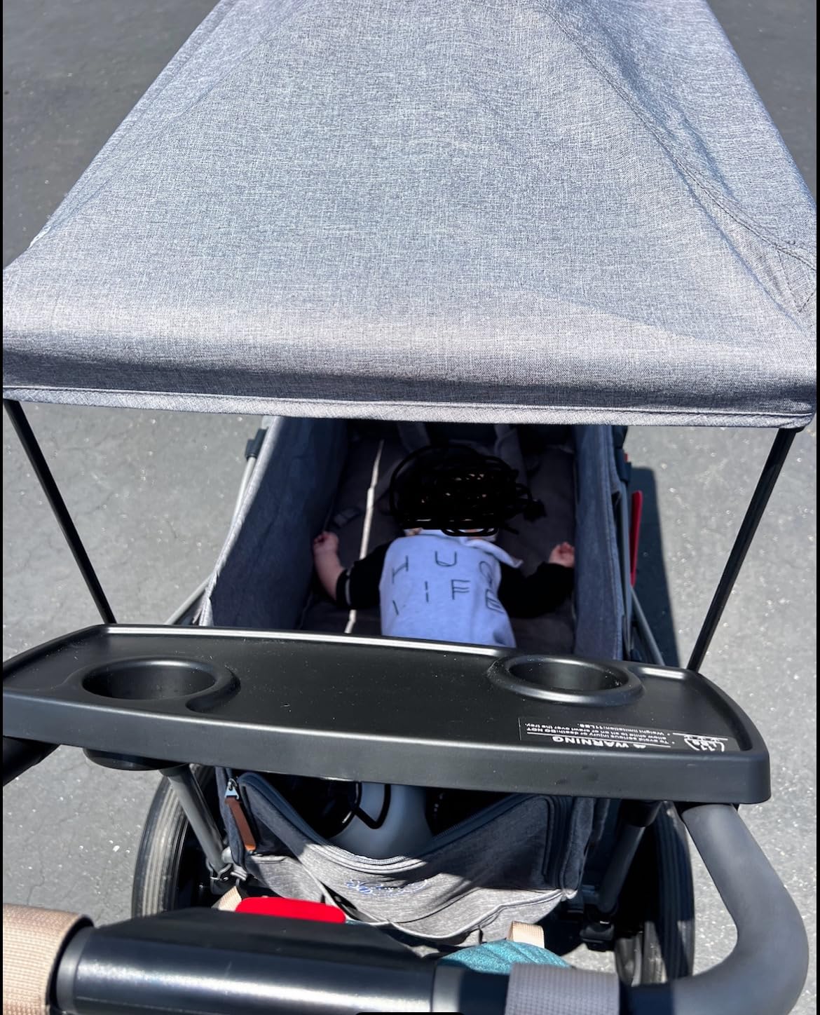 BusyBee Foldable Stroller Wagon for 2 Kids, Dual 5-Point Harnesses, Gray customer photo 2