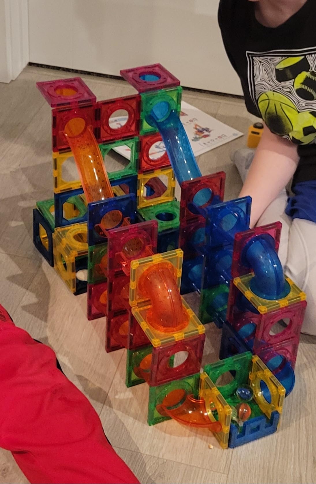 MAGBLOCK 176PCS Magnetic Tiles Marble Run Set Building Blocks for Ages 8+ customer photo 2