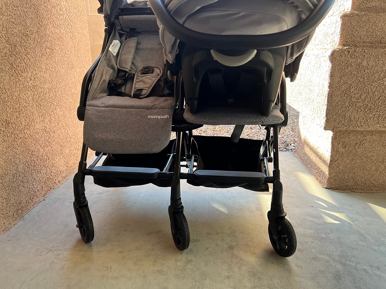 Mompush Lithe Double Stroller, Lightweight Side by Side, Infant & Toddler customer photo 2