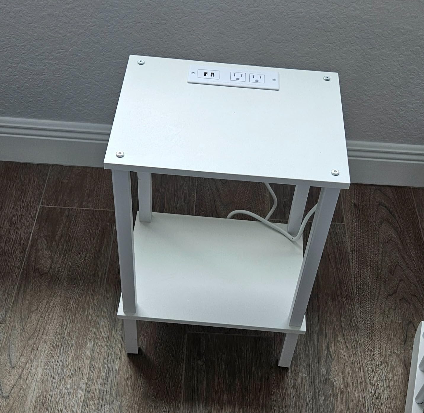TUTOTAK End Table with Charging Station, Side Table, Nightstand customer photo 2