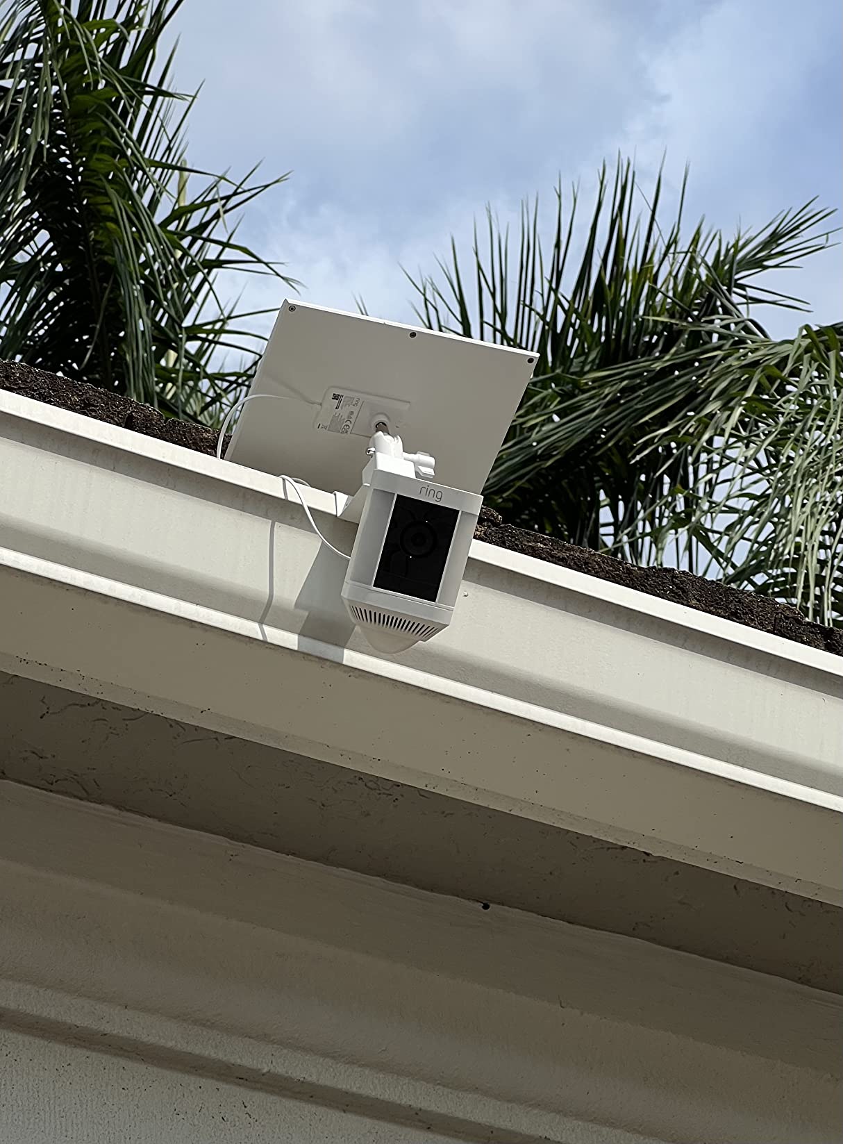 Ring Spotlight Cam Plus, Solar | Two-Way Talk, Color Night Vision, and Security Siren (newest model) - White customer photo 1