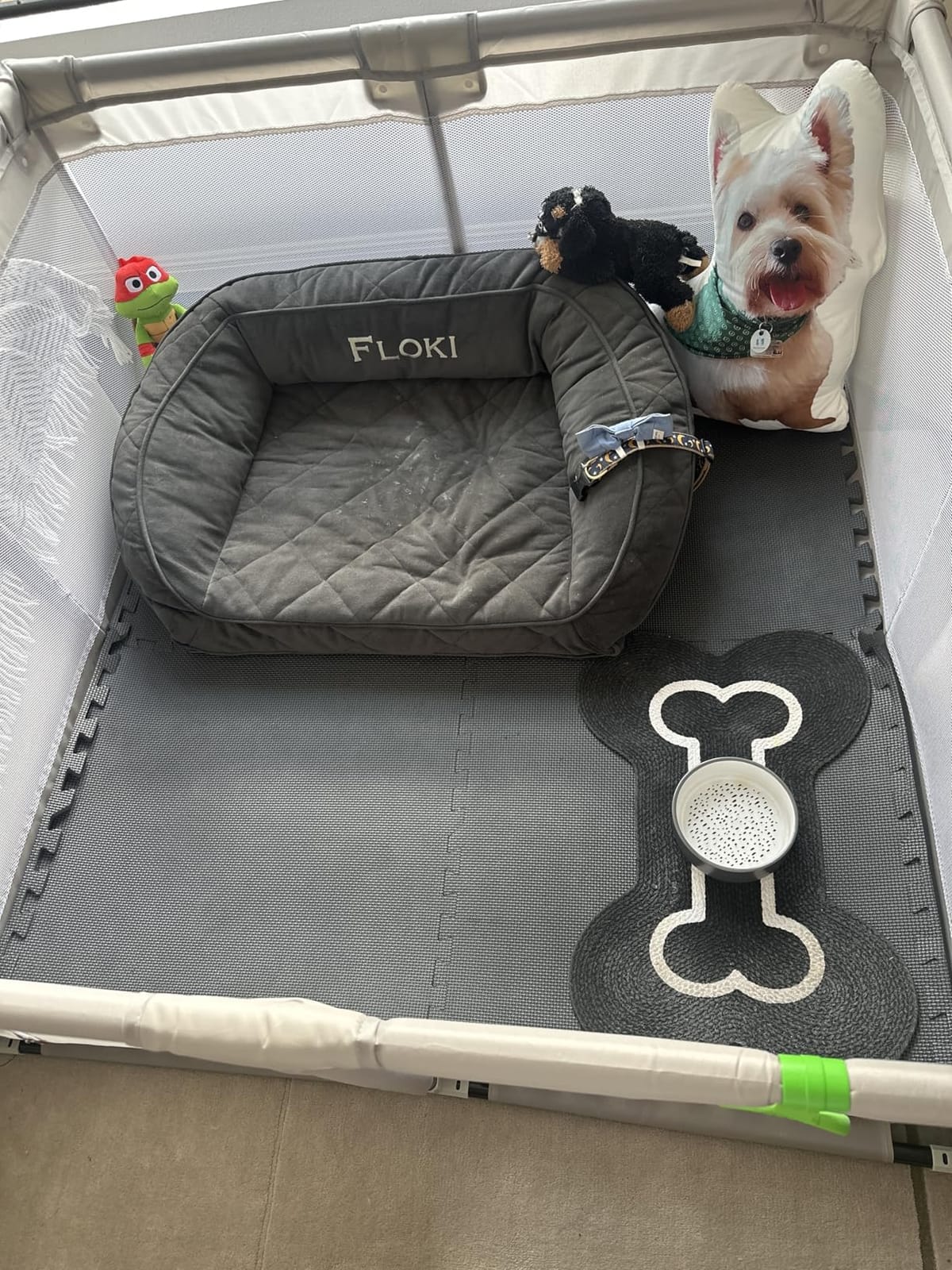 ZEEBABA 47x47in Baby Playpen with mat, Play Yard for Babies Toddlers, Grey customer photo 1