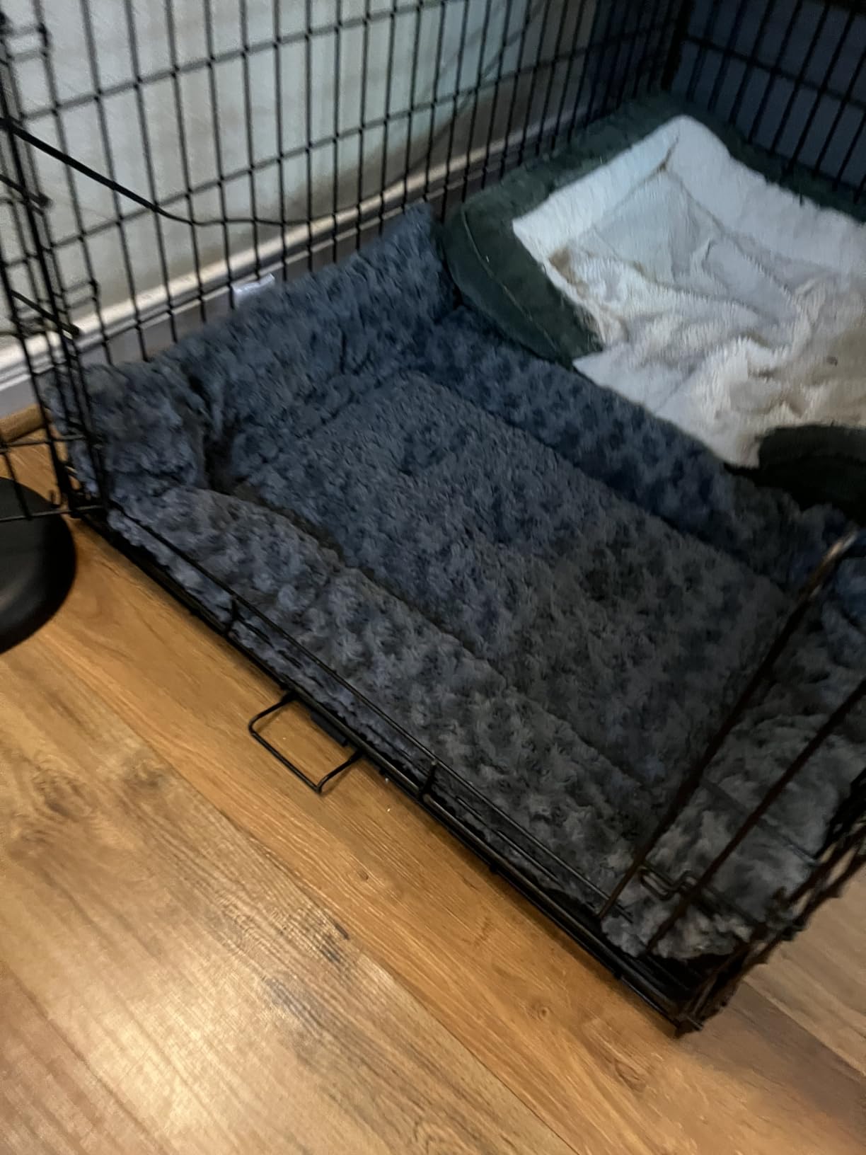 Exsnugy Washable Dog Bed Mat Medium Size Fluffy Pet Crate Pad 36x23 customer photo 1