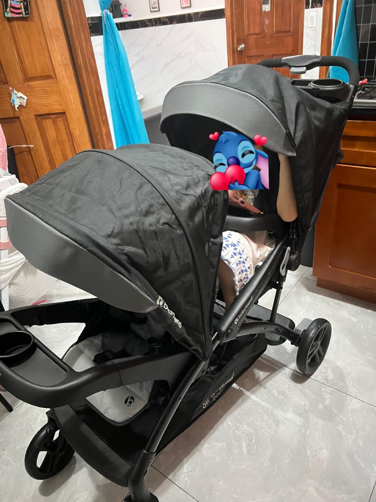 Baby Trend Sit N' Stand 2.0 DLX Foldable Double Stroller, Modern Khaki customer photo 1