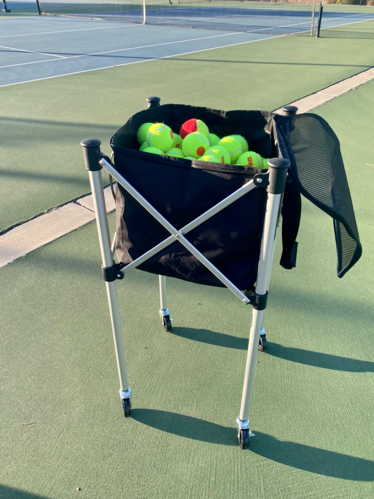 Angooni Professional Tennis Cart, 150/240 Ball Capacity, Silent PU Wheels customer photo 1