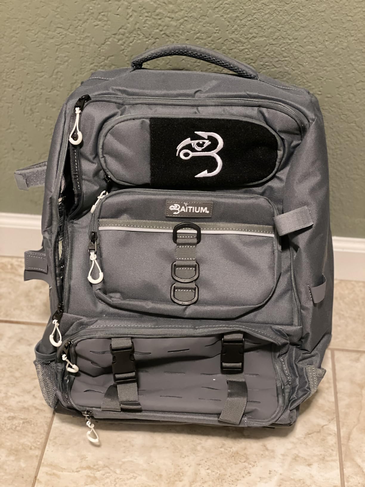 Baitium Fishing Backpack, Tackle Bag With Rod Holders, 40L Capacity With Cooler, Rain Cover, Insulated Pocket, 4 Tackle Trays Included- (Green) customer photo 1