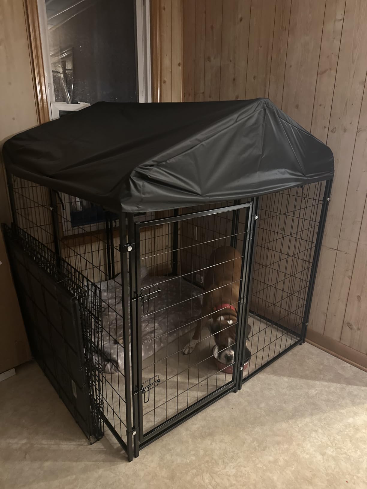 Dog Kennel Outside with Roof, 8'x6'x4' Outdoor Dog Kennel customer photo 2