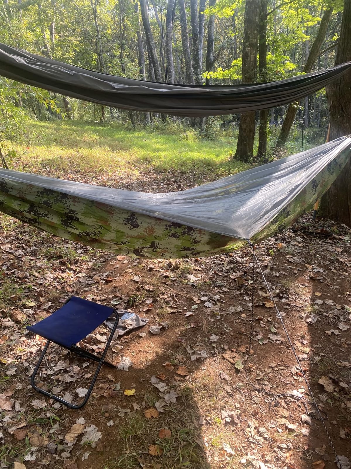 Camping Hammock, Portable Hammocks with Mosquito Net,Lightweight Nylon Parachute Hammock with 10ft Tree Straps,Camping Gear Must Haves for Travel Hiking Backpacking Beach Patio-Green&Khaki customer photo 2