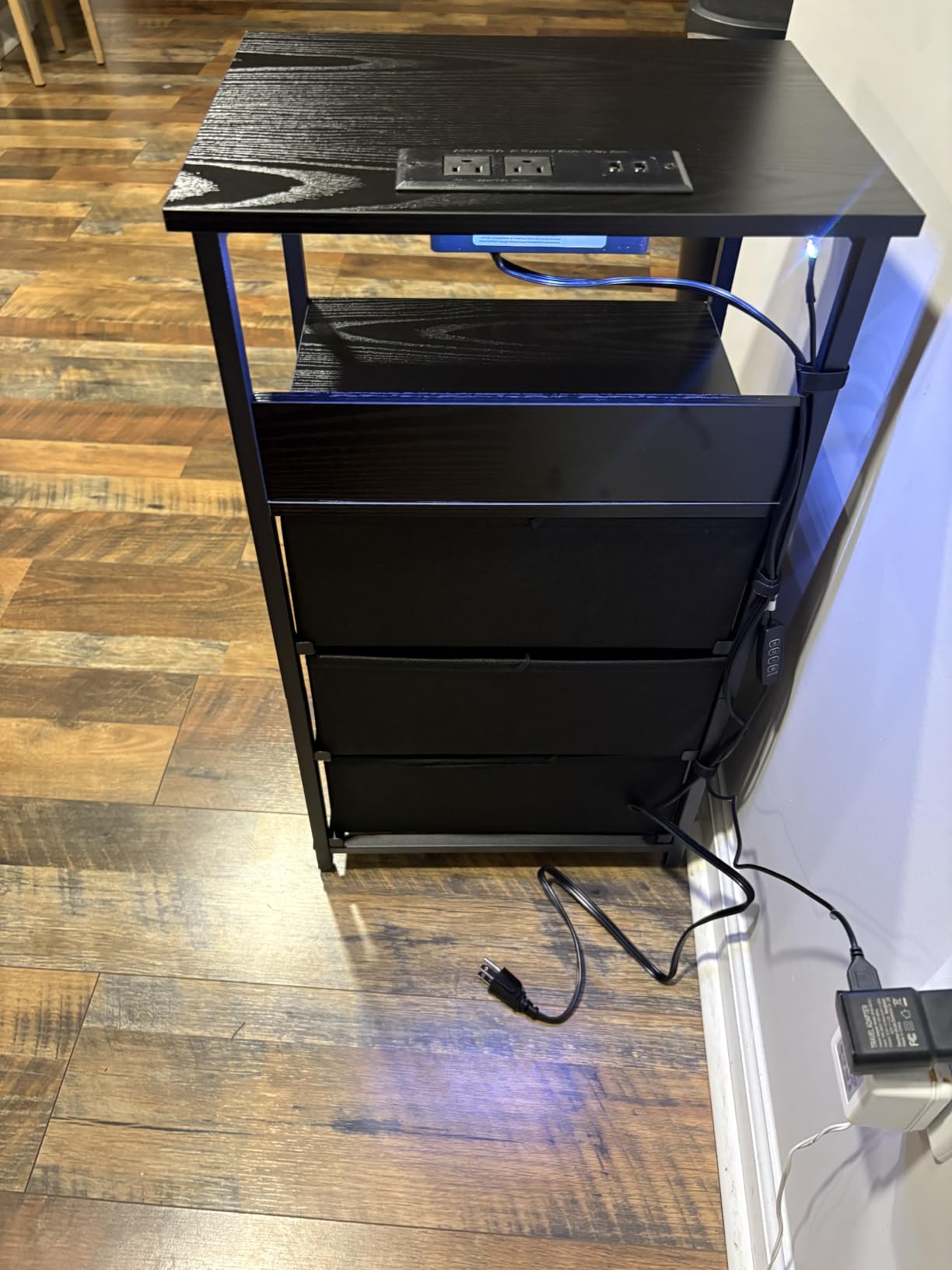 Fixwal Night Stand with 3 Drawers, White Nightstand with Charging Station customer photo 1