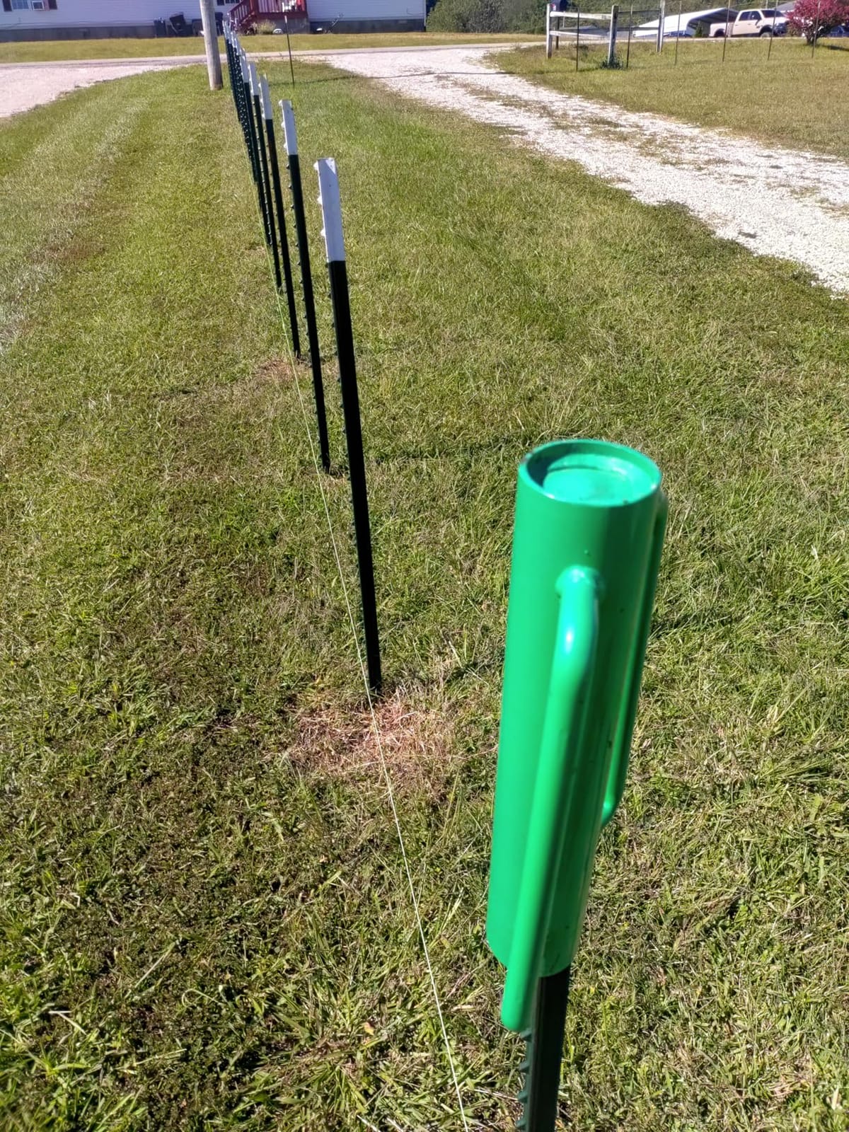 Fence Post Driver, Heavy Duty Hand Post Pounder with Handle - Use for Metal U Posts, T Posts, Garden Fence (12 LBS) customer photo 1