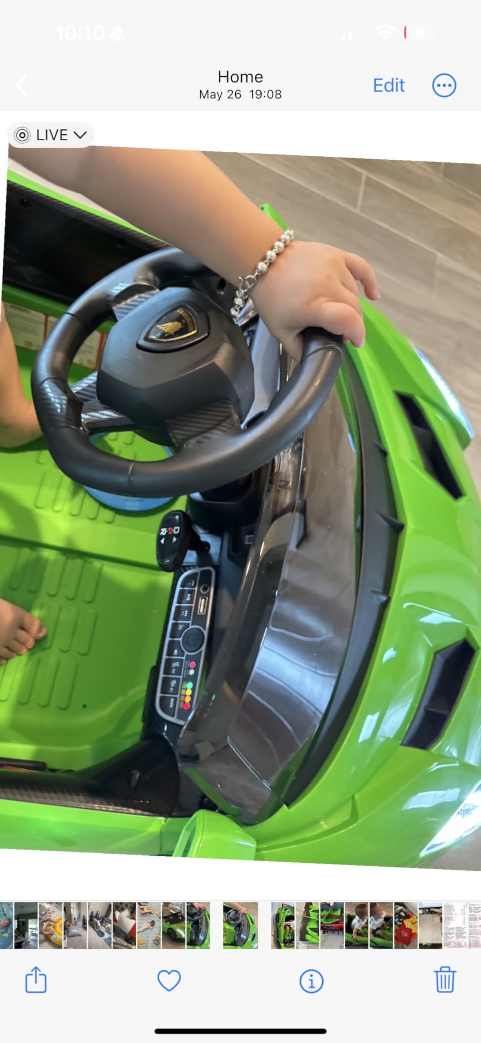 INFANS 2 Seater Kids Ride on Car, 12V 4WD Licensed Lamborghini Veneno Powered Electric Vehicle with Hydraulic Doors, Rocking Mode, Adjustable Speeds, Remote Control, MP3, Headlight (Coral) customer photo 1
