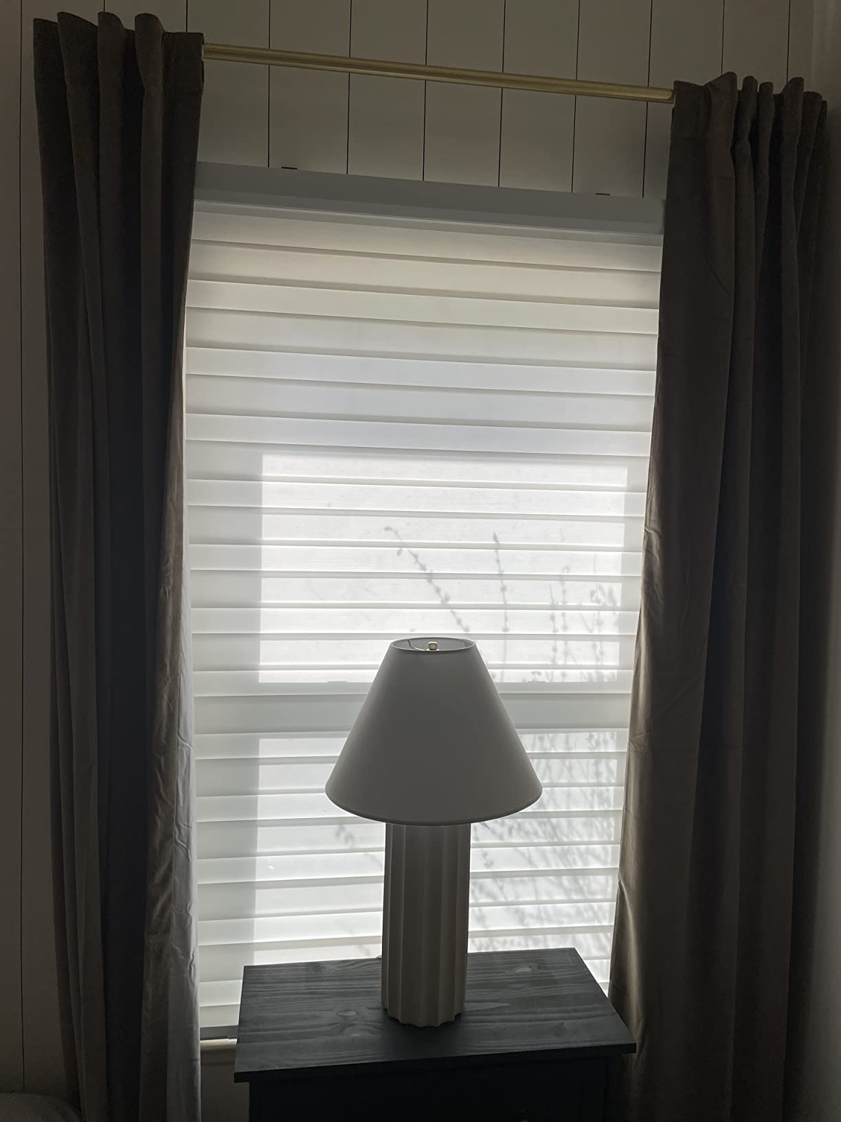 Graywind Motorized Zebra Blinds for Windows, Darkening Smart Blinds with Remote Control, Dual Layer Custom Zebra Shades Work with Alexa, Google Home, Apple Homekit, Linen Sandy customer photo 2