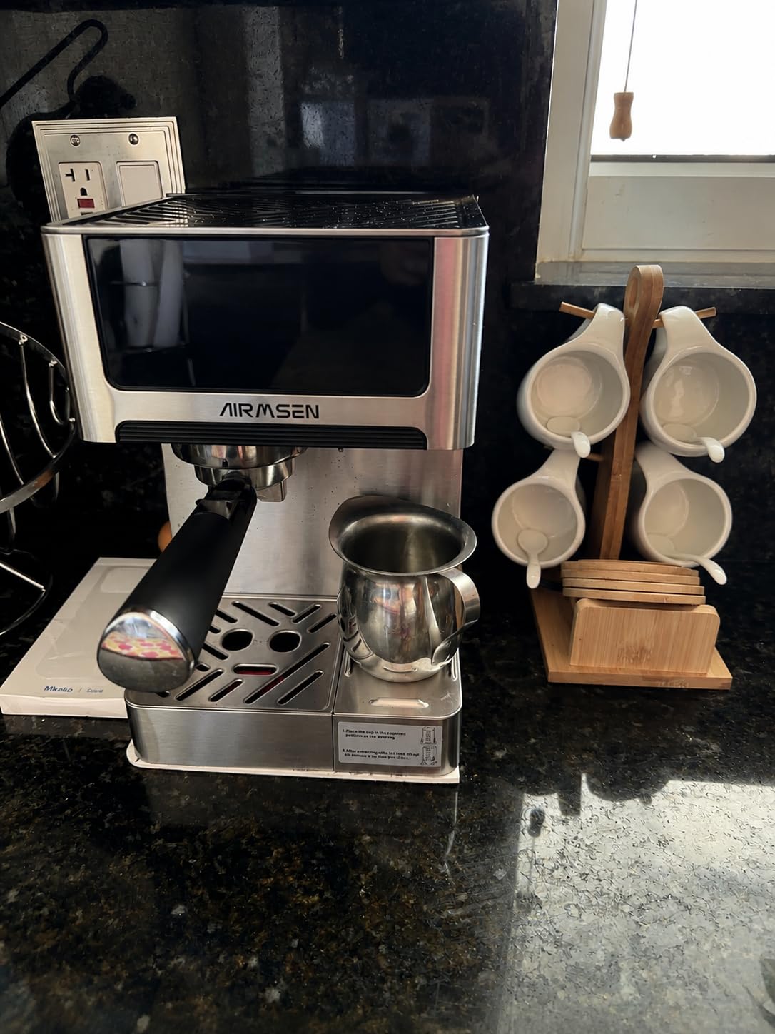 AIRMSEN 20 Bar Espresso Machine with Automatic Milk Frother, Cappuccino & Latte Coffee Maker with Quick Brew Dual Boiler (1350W + 1000W), Stainless Steel, 60oz Water Tank, Touchscreen customer photo 2