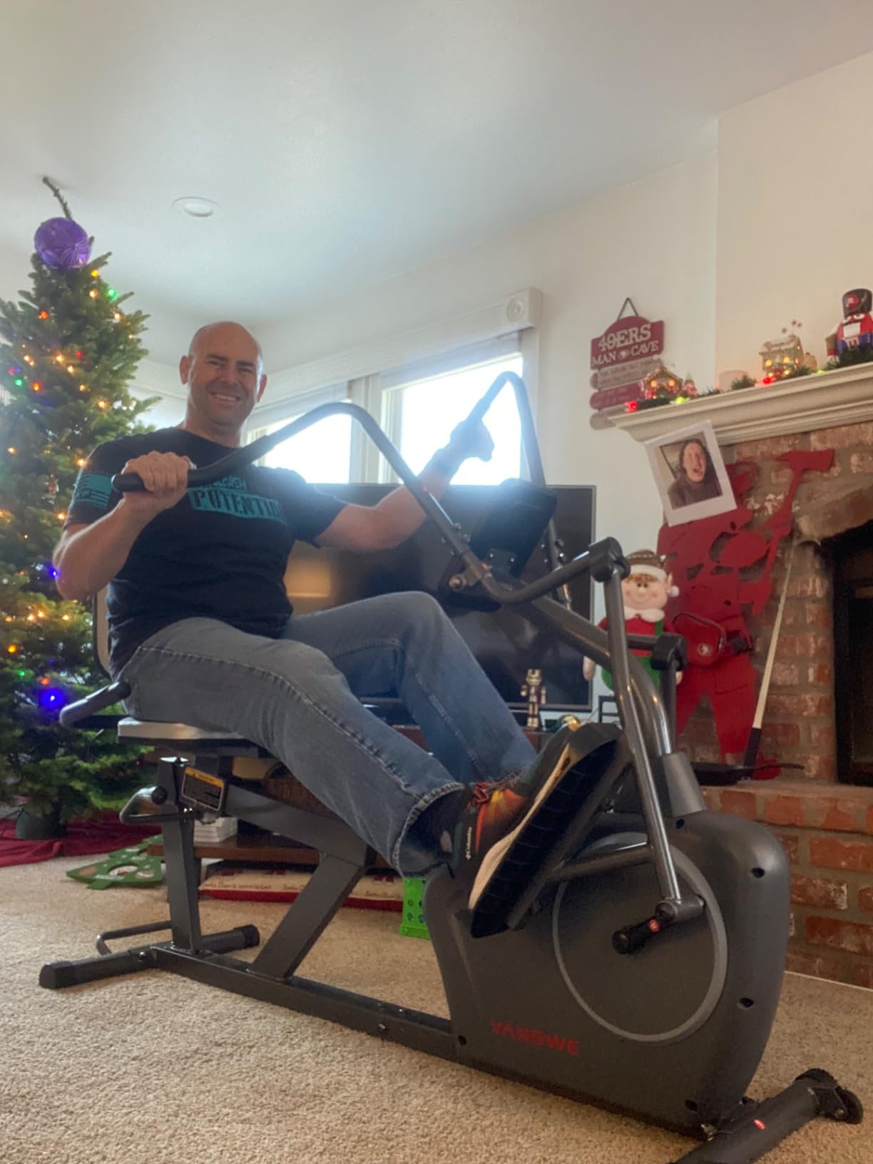 VANSWE Recumbent Elliptical Cross Trainer with Arm Exerciser customer photo 2