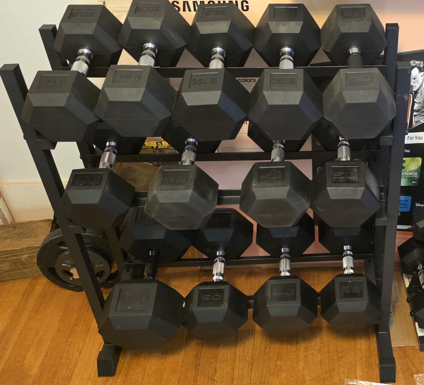 Jusgym Dumbbell Rack Stand Only, 3 Tier Adjustable Height & Angle 1100LBS customer photo 2