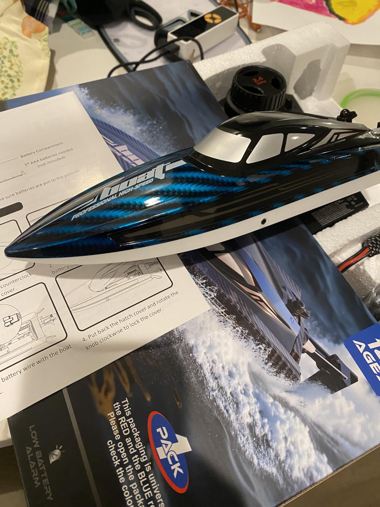 30KMH RC Remote Control Boat with 7 LED Light Modes Waterproof Electric customer photo 1