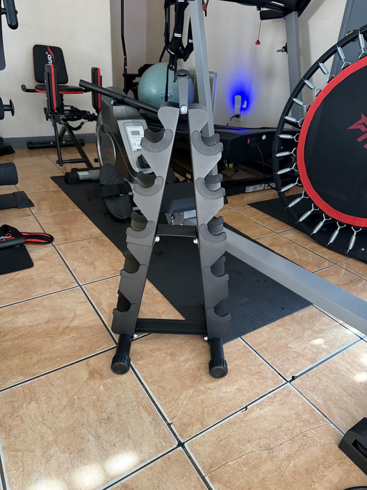 AmazeFan 5 Tier | 3-Tier Dumbbell Rack Stand Only, A-Frame Design Weight Rack with Handle, Weights Metal Strength Training Dumbbells Storage Rack for Home Gym Space Saver (Dumbells not Included) customer photo 2