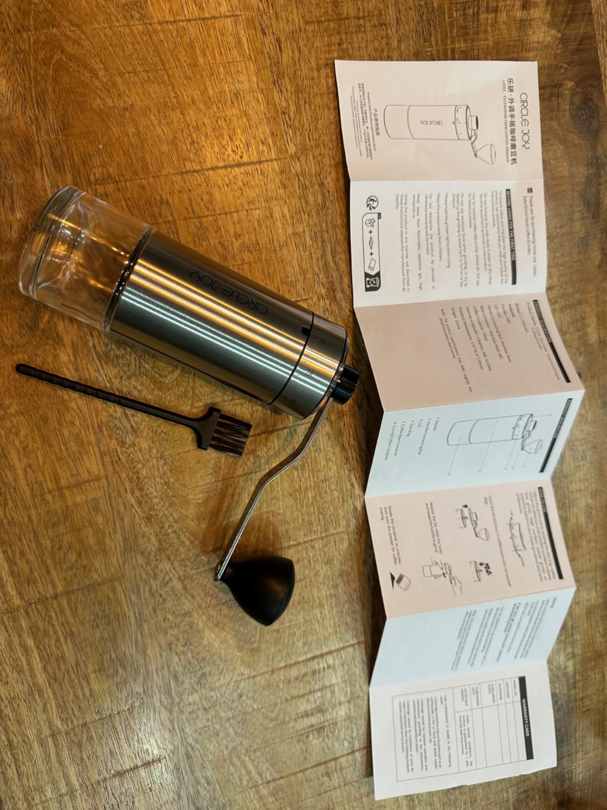 CIRCLE JOY Mini Manual Coffee Grinder with 40 External Adjustable Settings and Ceramic Conical Burr, Portable Stainless Steel Hand Coffee Grinder for Home and Travel customer photo 2