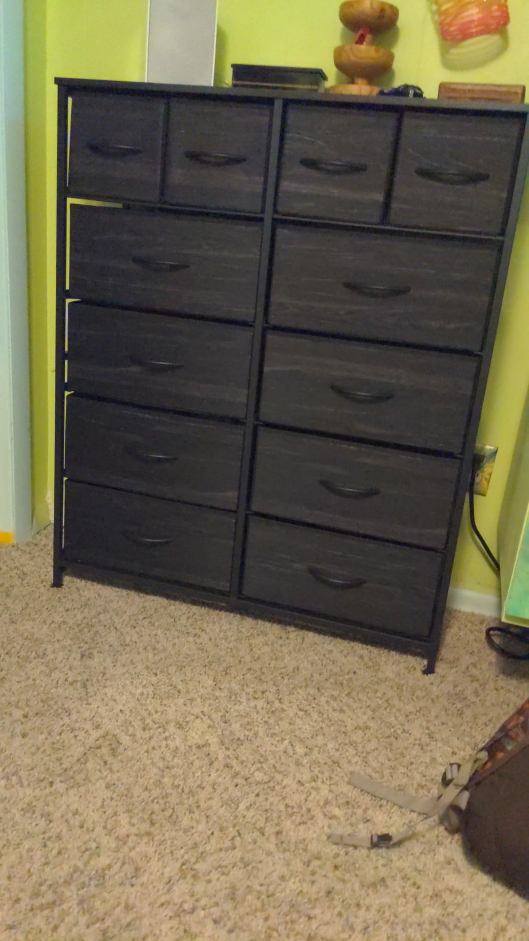 WLIVE 12 Drawer Tall Fabric Dresser Bedroom Storage Chest, Rustic Brown customer photo 2