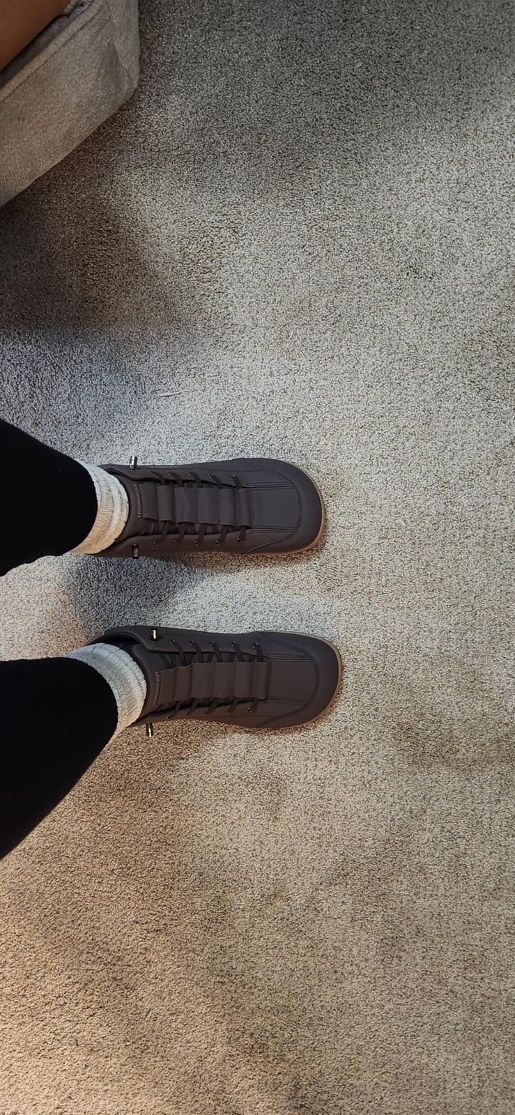HOBIBEAR Leather Barefoot Boots Zero-Drop Wide Width Minimalist Shoes Unisex Mid Top Walking Boots customer photo 1