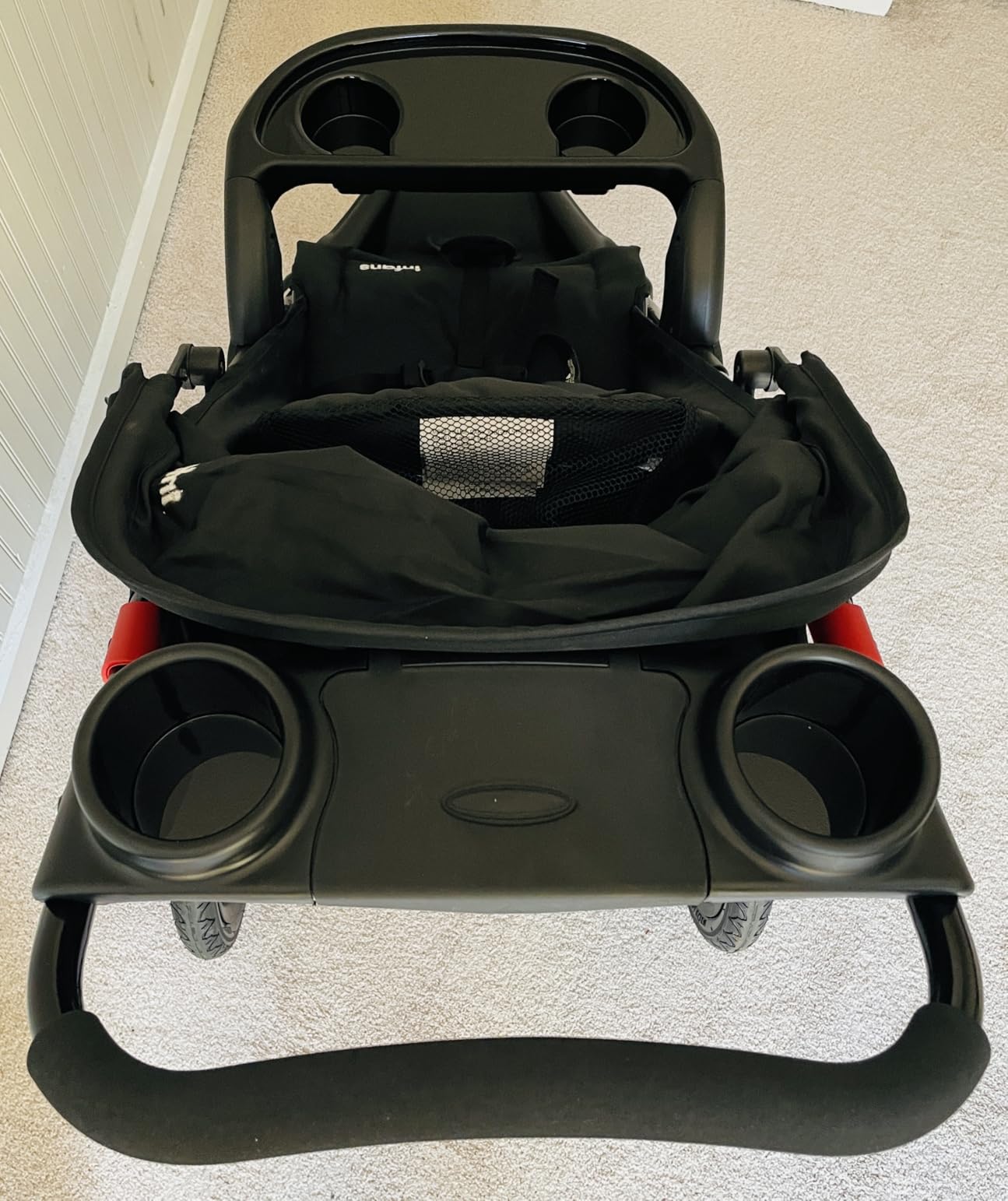 INFANS Jogging Stroller, Foldable Jogger with Air-Filled Tires Shock Absorbing Suspension Adjustable Backrest, Baby Running Strollers customer photo 1