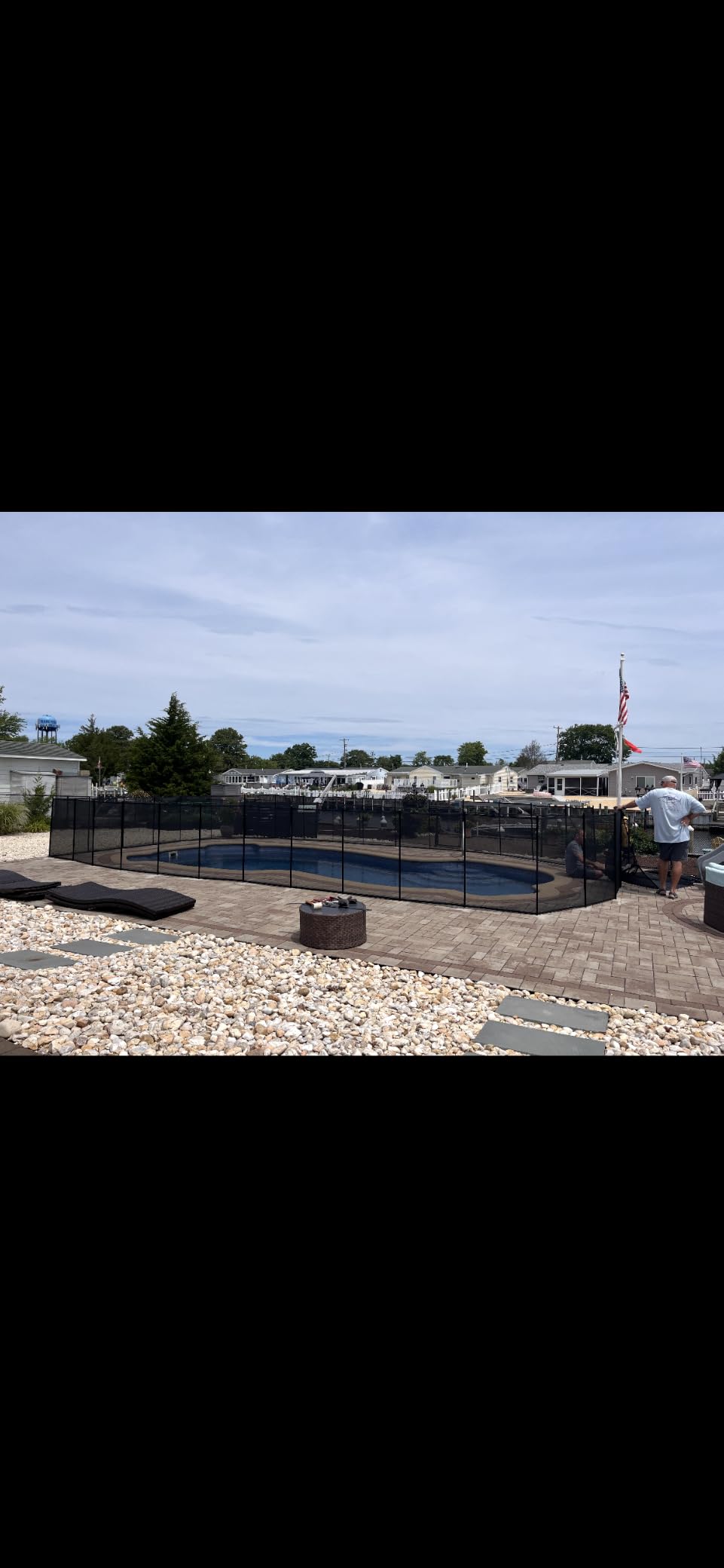 4×48FT Pool Fence, 350gsm Teslin Mesh Pool Safety Fence, Black customer photo 2