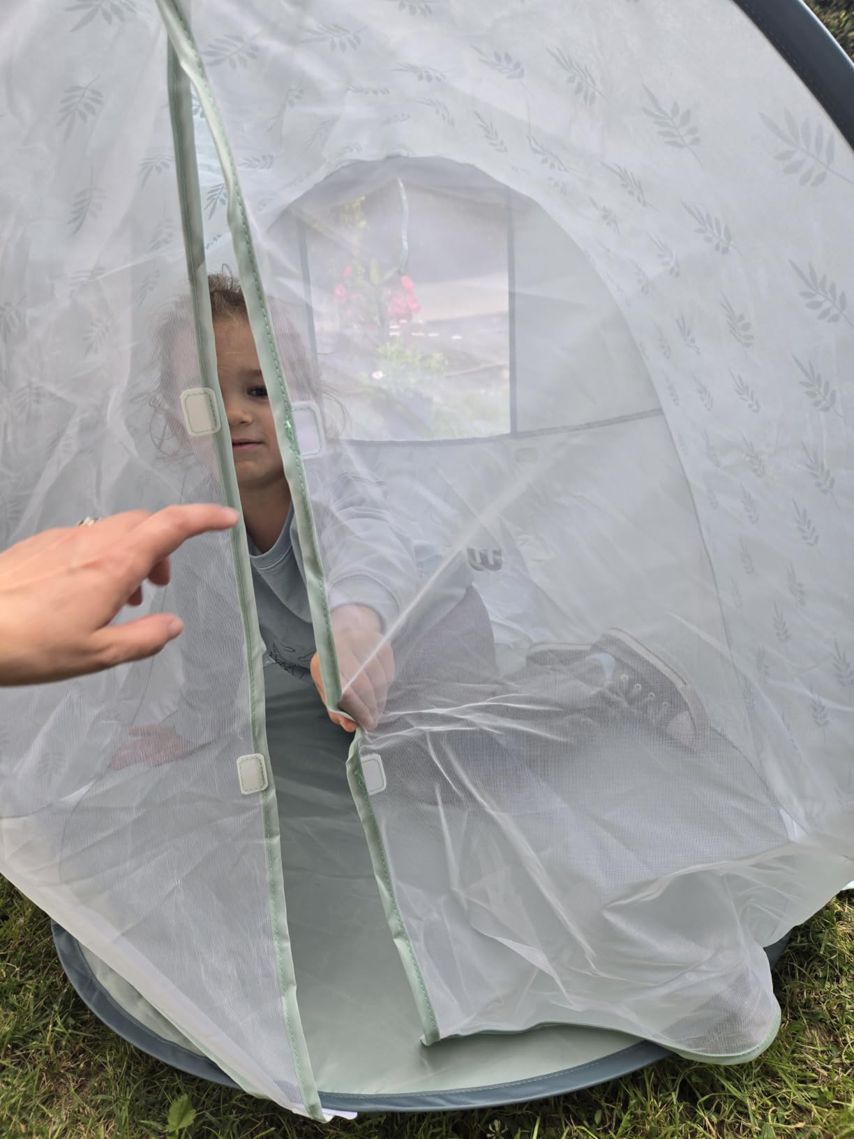 Pop-Up Baby Beach Tent UPF 50+ with Mosquito Net, Rear Vent, Sand Pockets customer photo 2